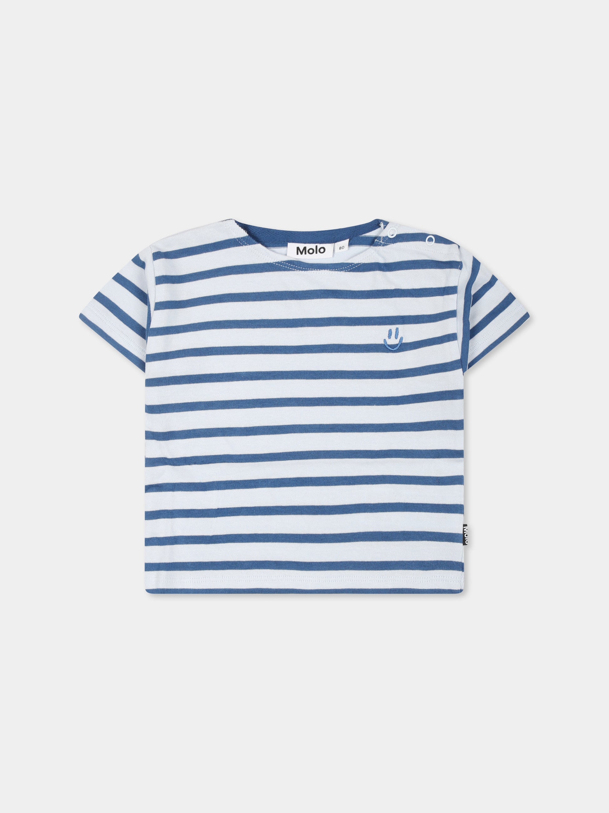 T-shirt Elvor celeste per neonato con smile,Molo,6S25A205 9313