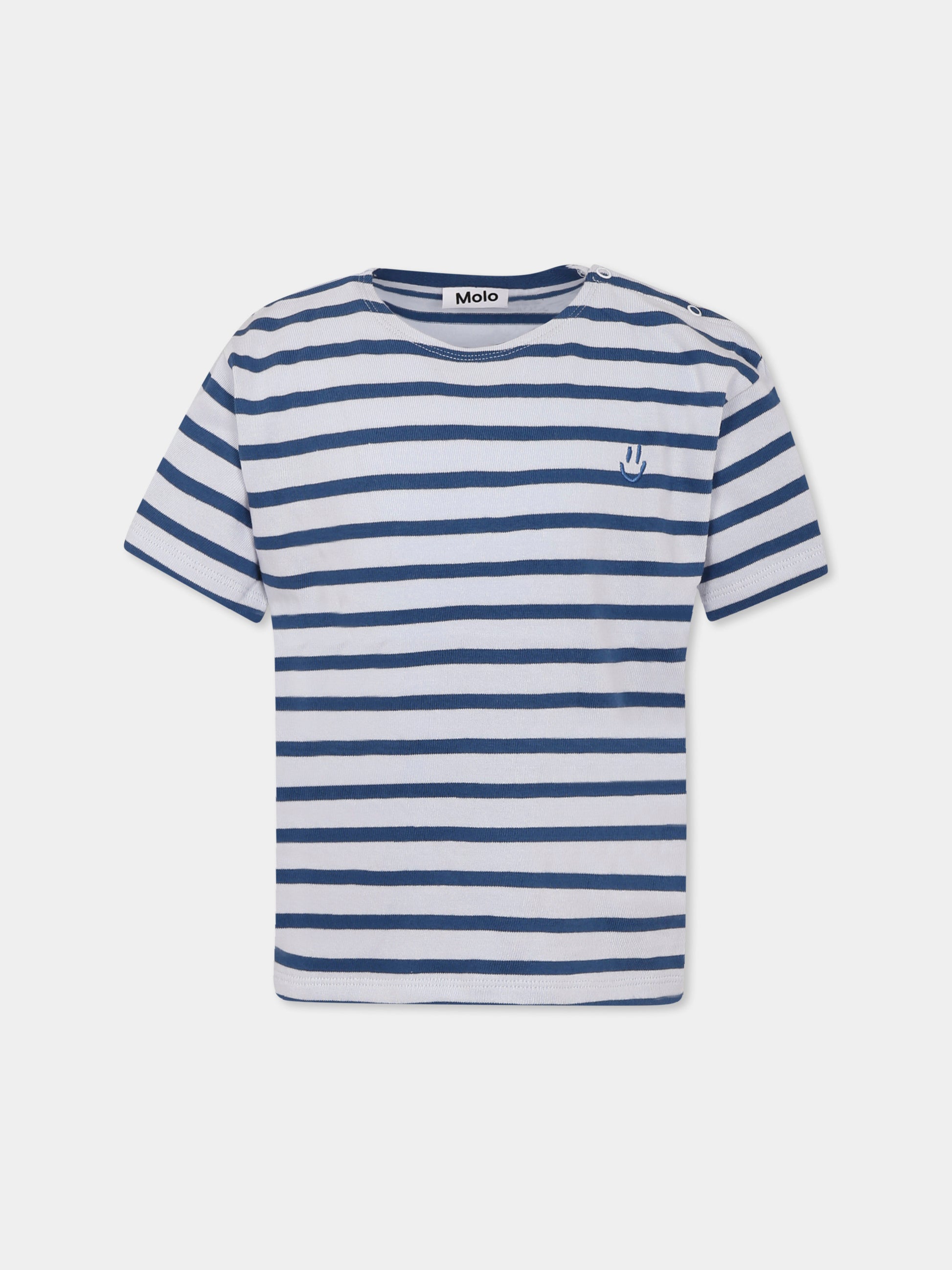T-shirt Elvor celeste per bambino con smile,Molo,6S25A205 9313