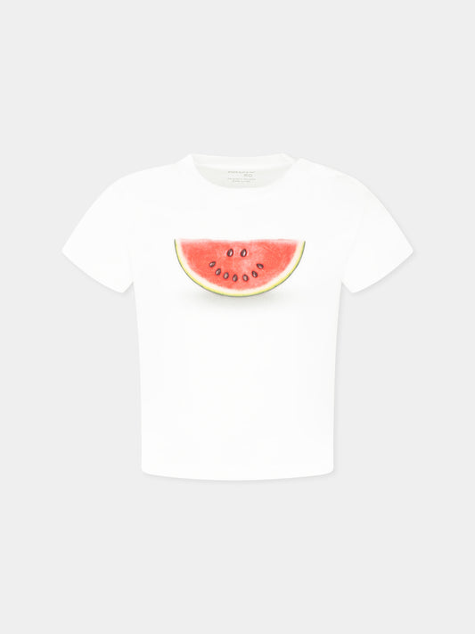 T-shirt Enzo bianca per neonati con smile anguria,Molo,6S25A207 9340