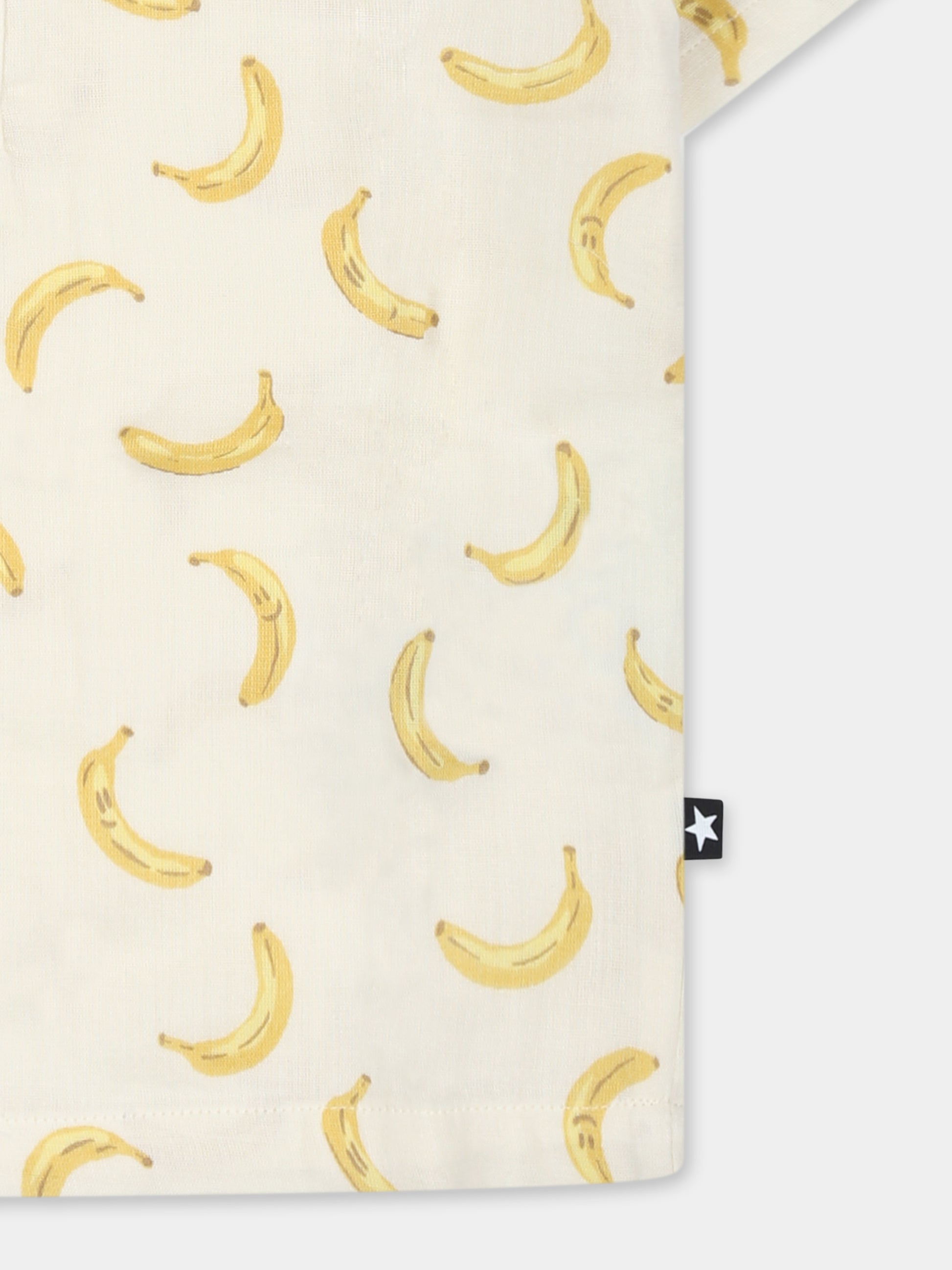 Camicia Ever avorio per neonati con banana all over,Molo,6S25C103 9358