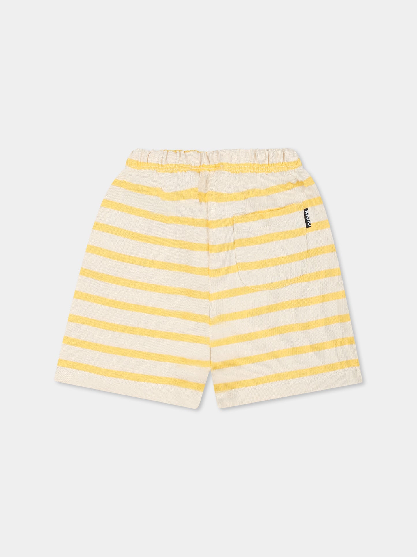 Shorts avorio per neonati con patch logato,Molo,6S25H202 9314