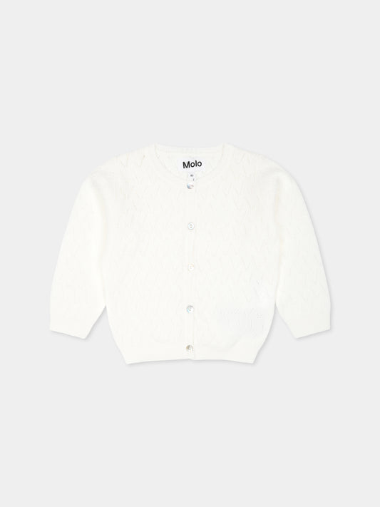 Cardigan Gilli bianco per neonata,Molo,4S25K303 5474