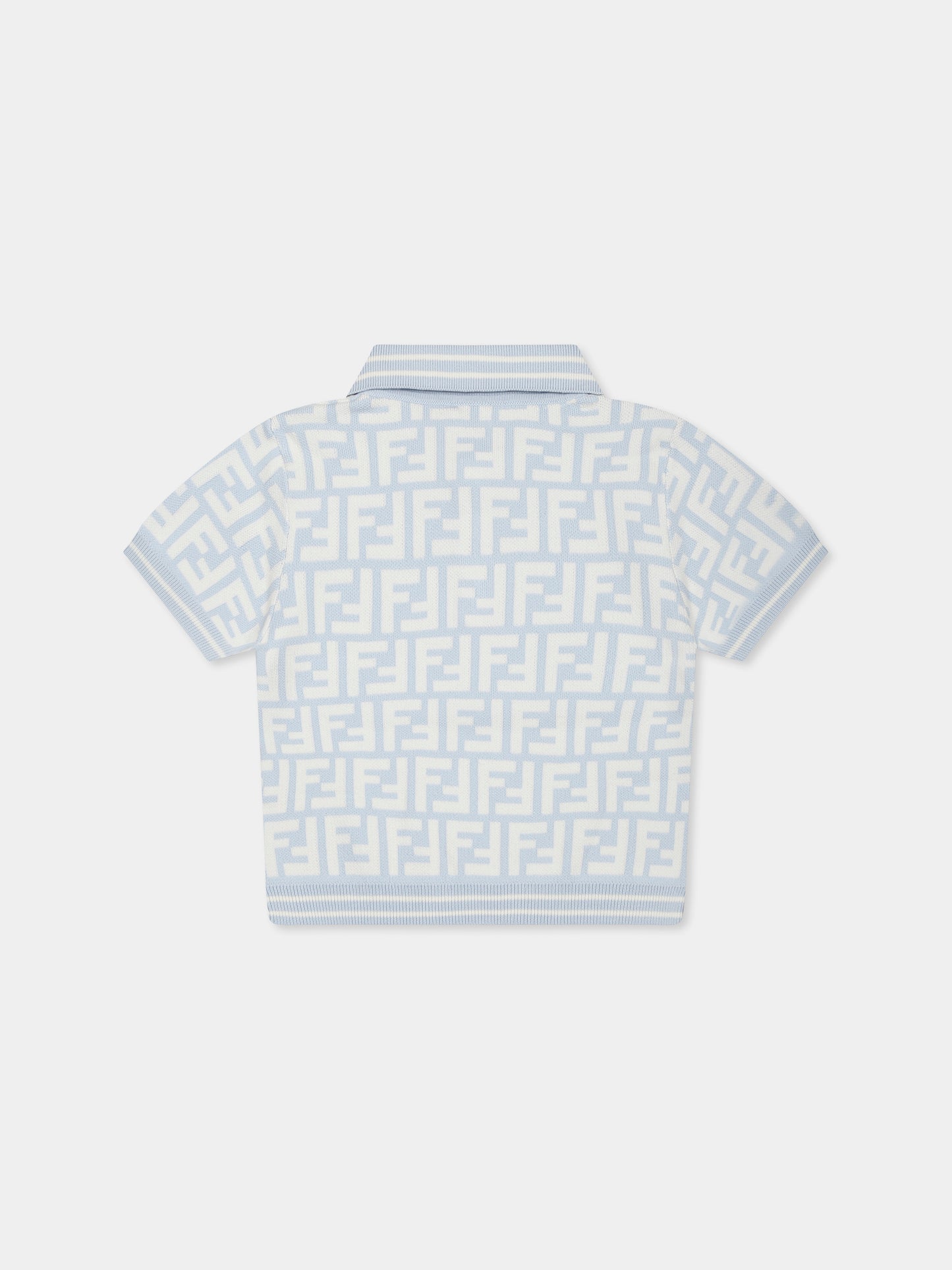 Polo bleu clair pour bébé garçon avec FF