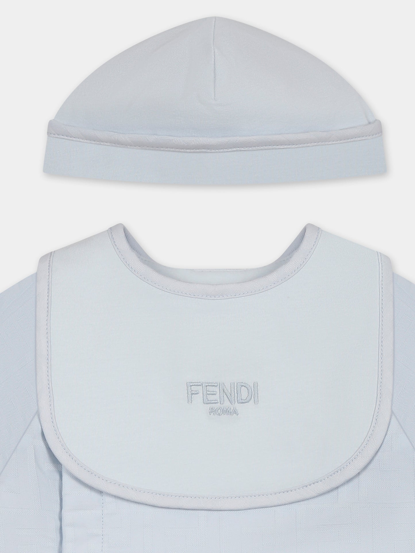 Ensemble combinaison bleu clair pour bébé garçon avec FF