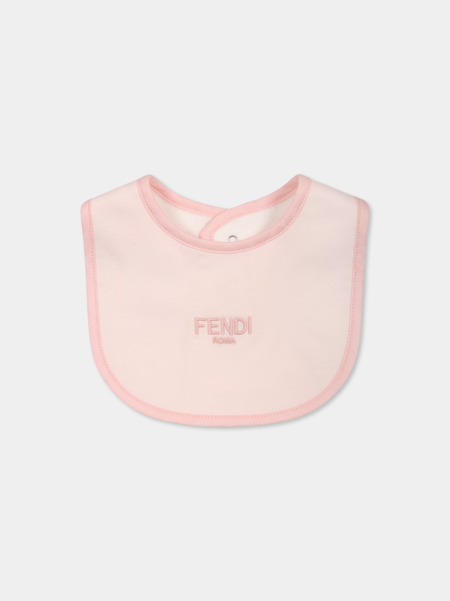 Ensemble combinaison rose pour bébé fille avec FF