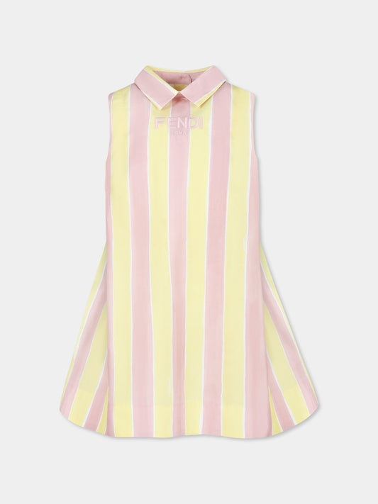 Robe multicolore pour fille avec logo