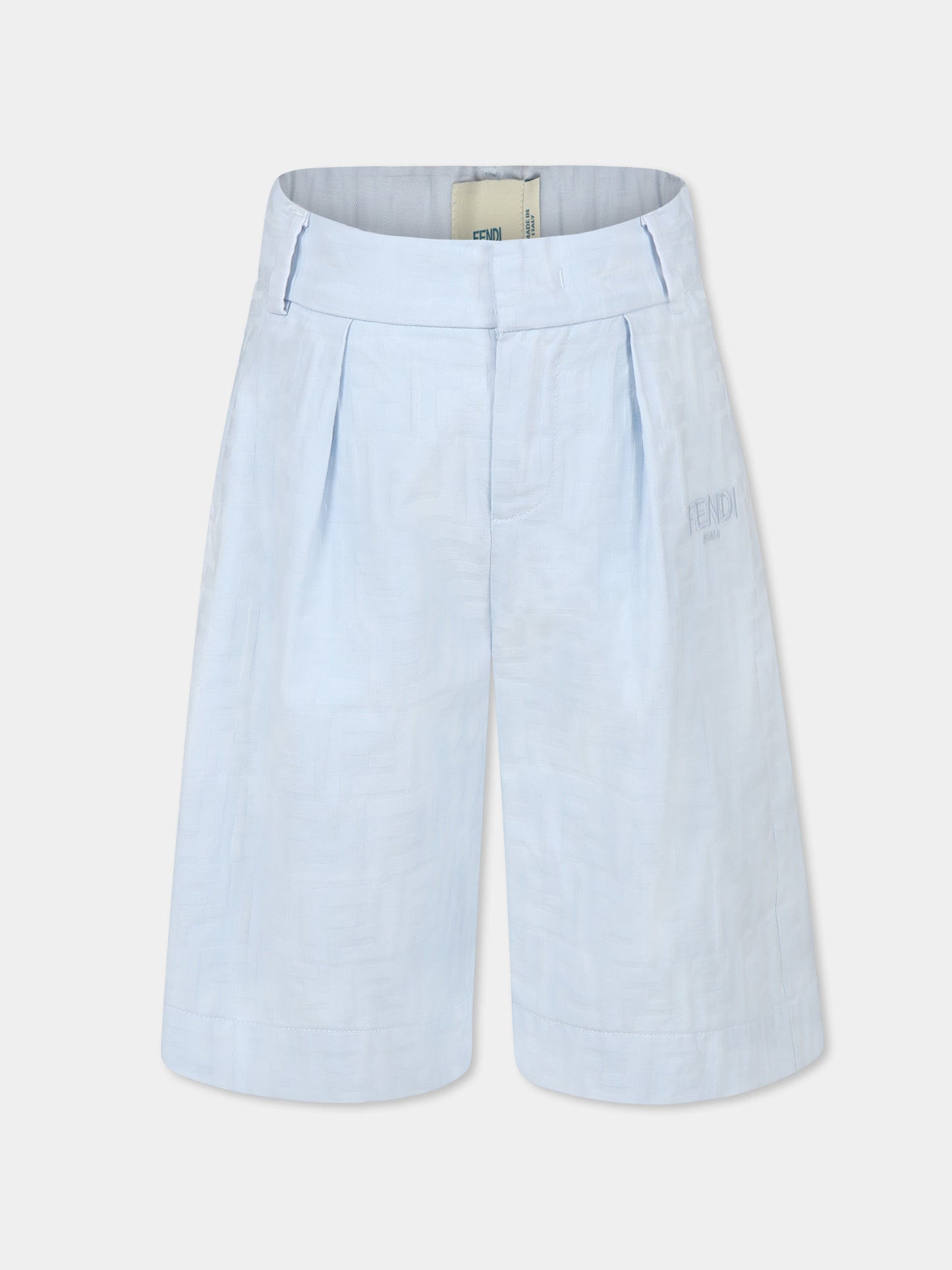 Short bleu clair pour garçon avec FF