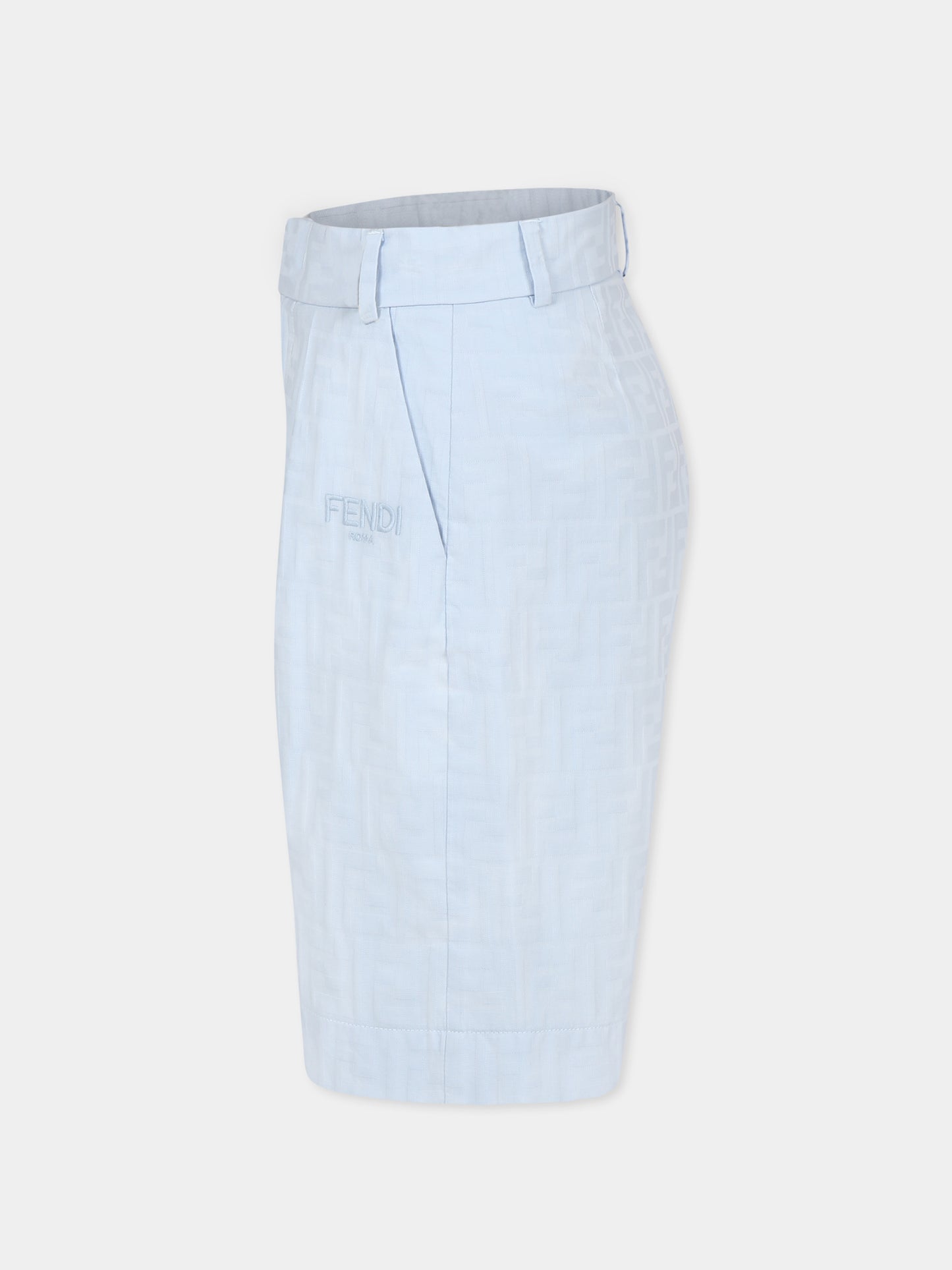 Short bleu clair pour garçon avec FF
