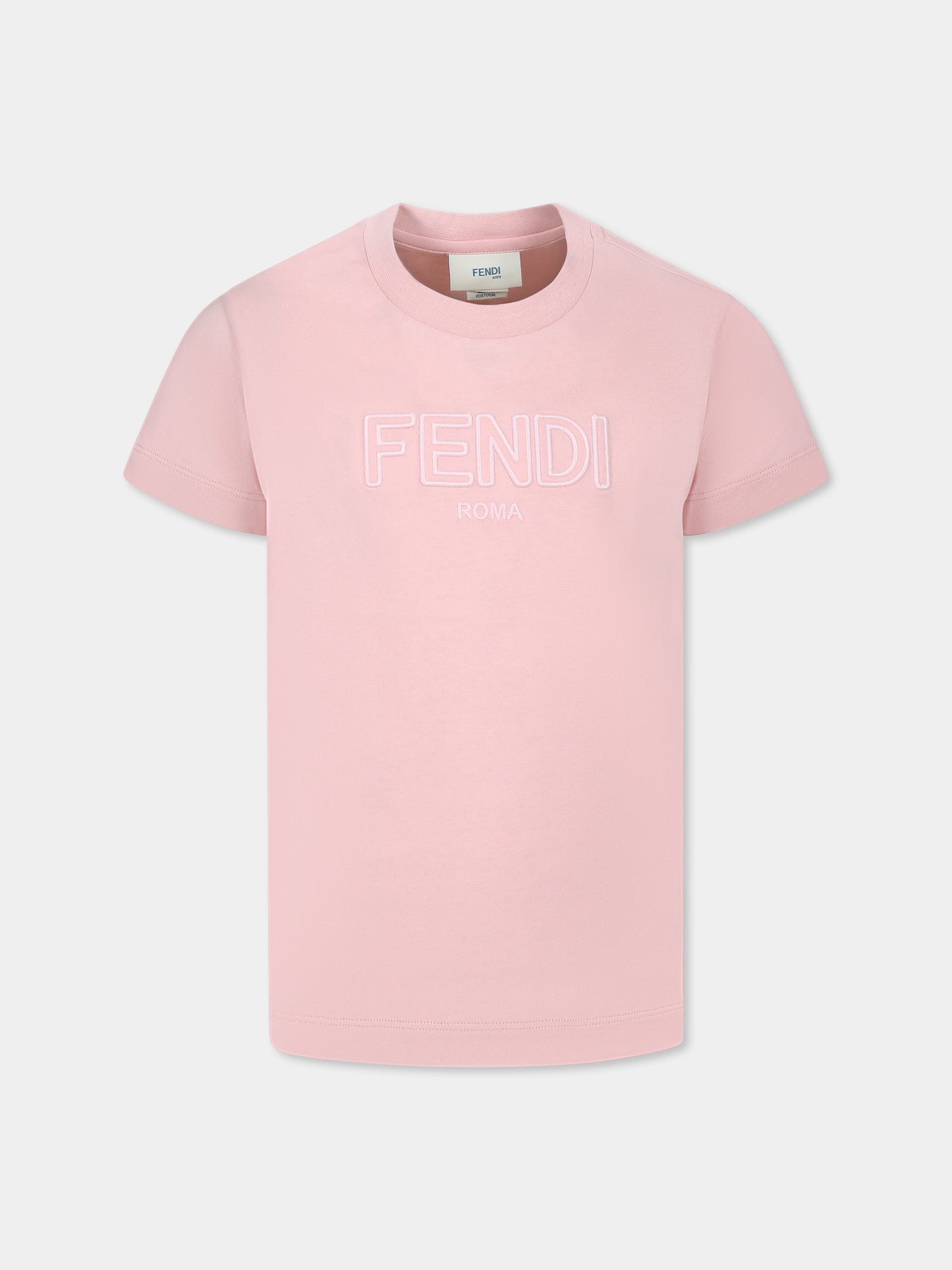 T-shirt rose pour fille avec logo