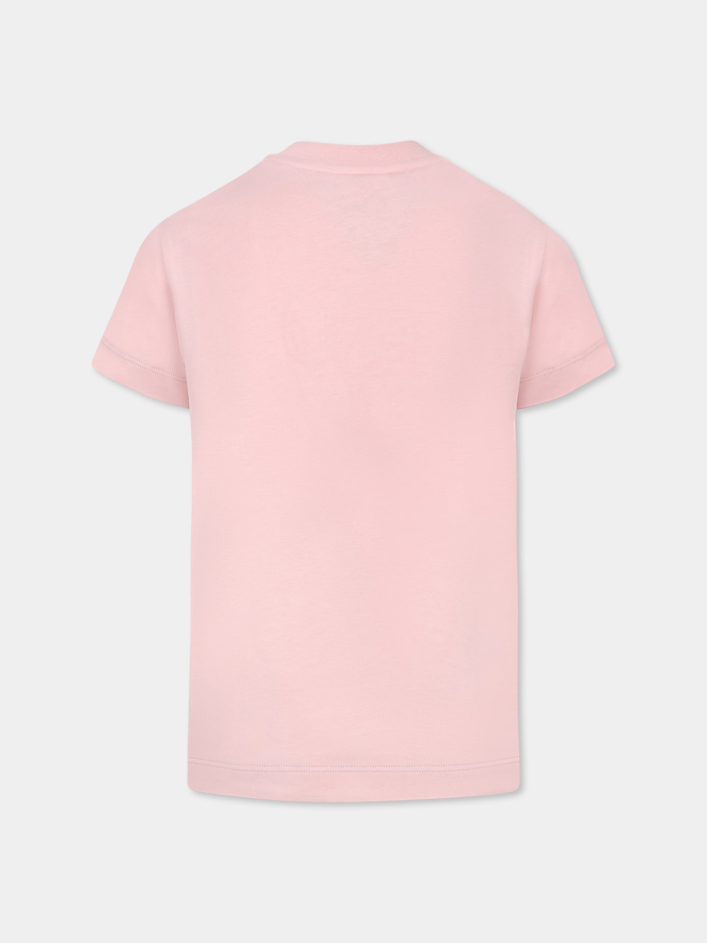 T-shirt rose pour fille avec logo