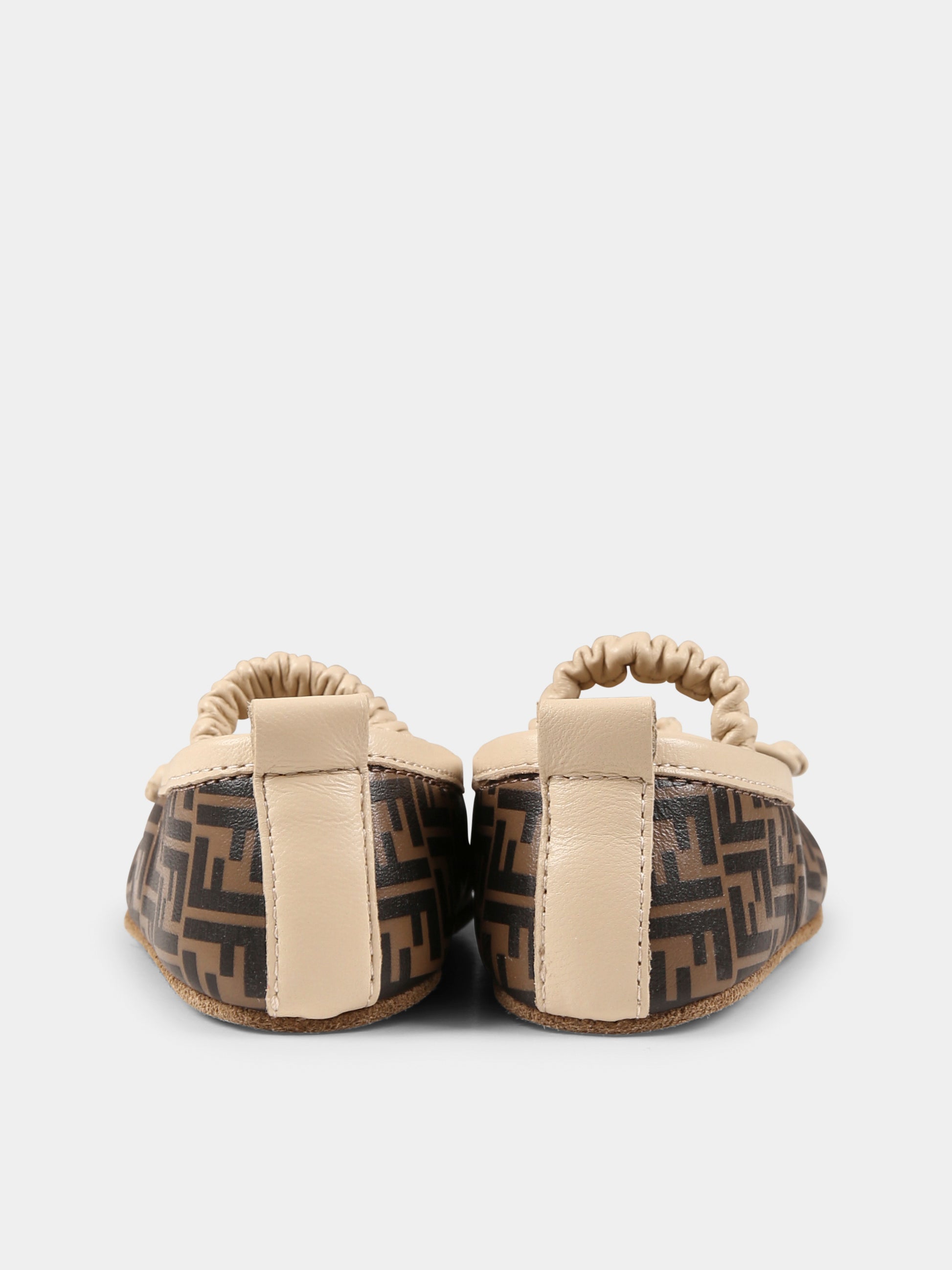 Ballerine marroni per neonata con FF,Fendi Kids,BFR108 AOTG F1R7O