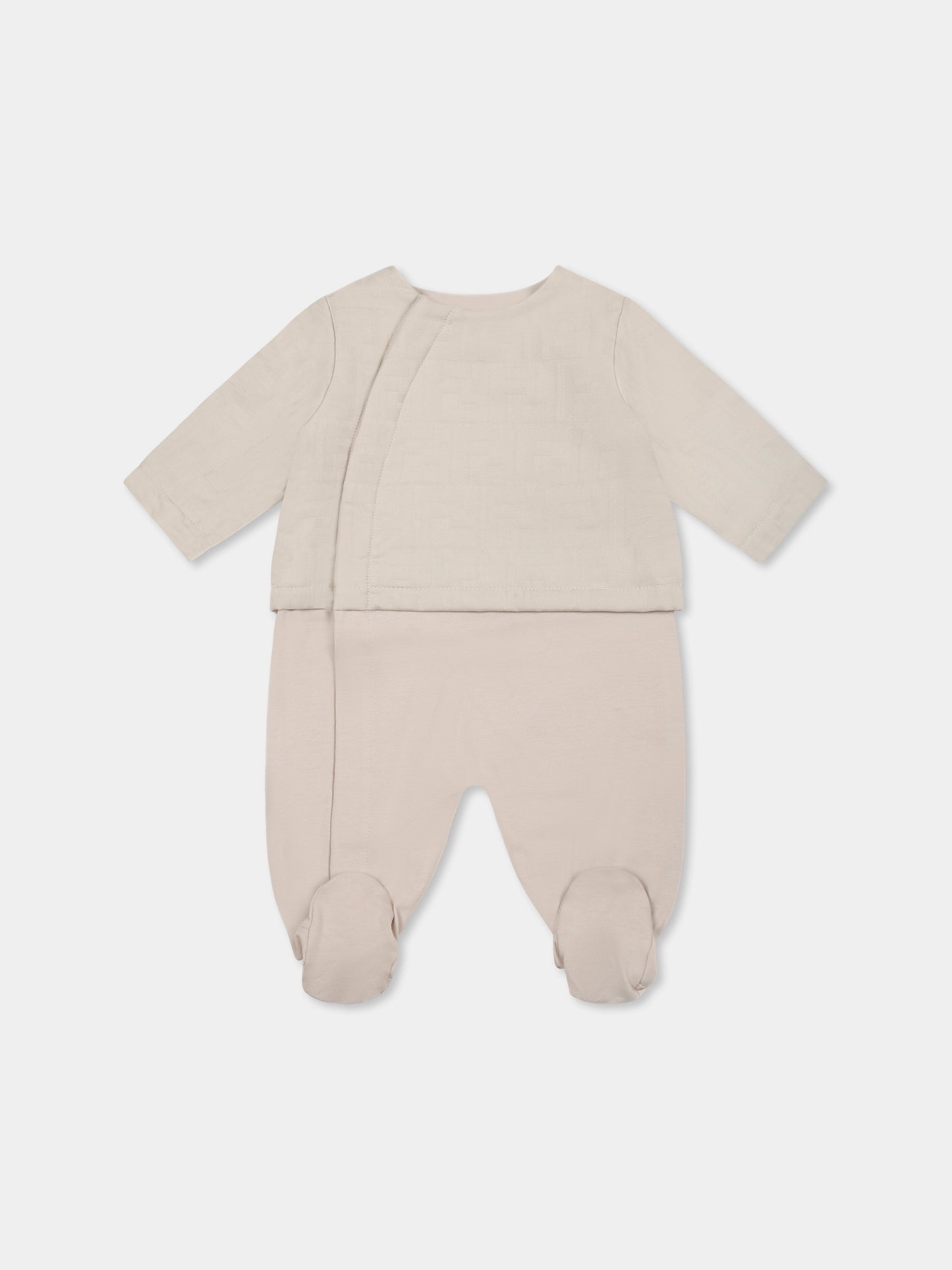 Ensemble combinaison beige pour bébé enfants avec FF