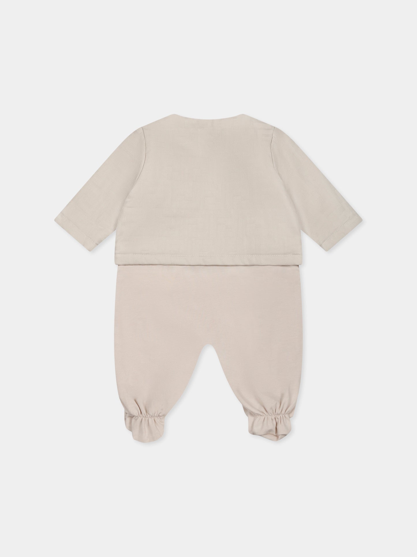 Ensemble combinaison beige pour bébé enfants avec FF