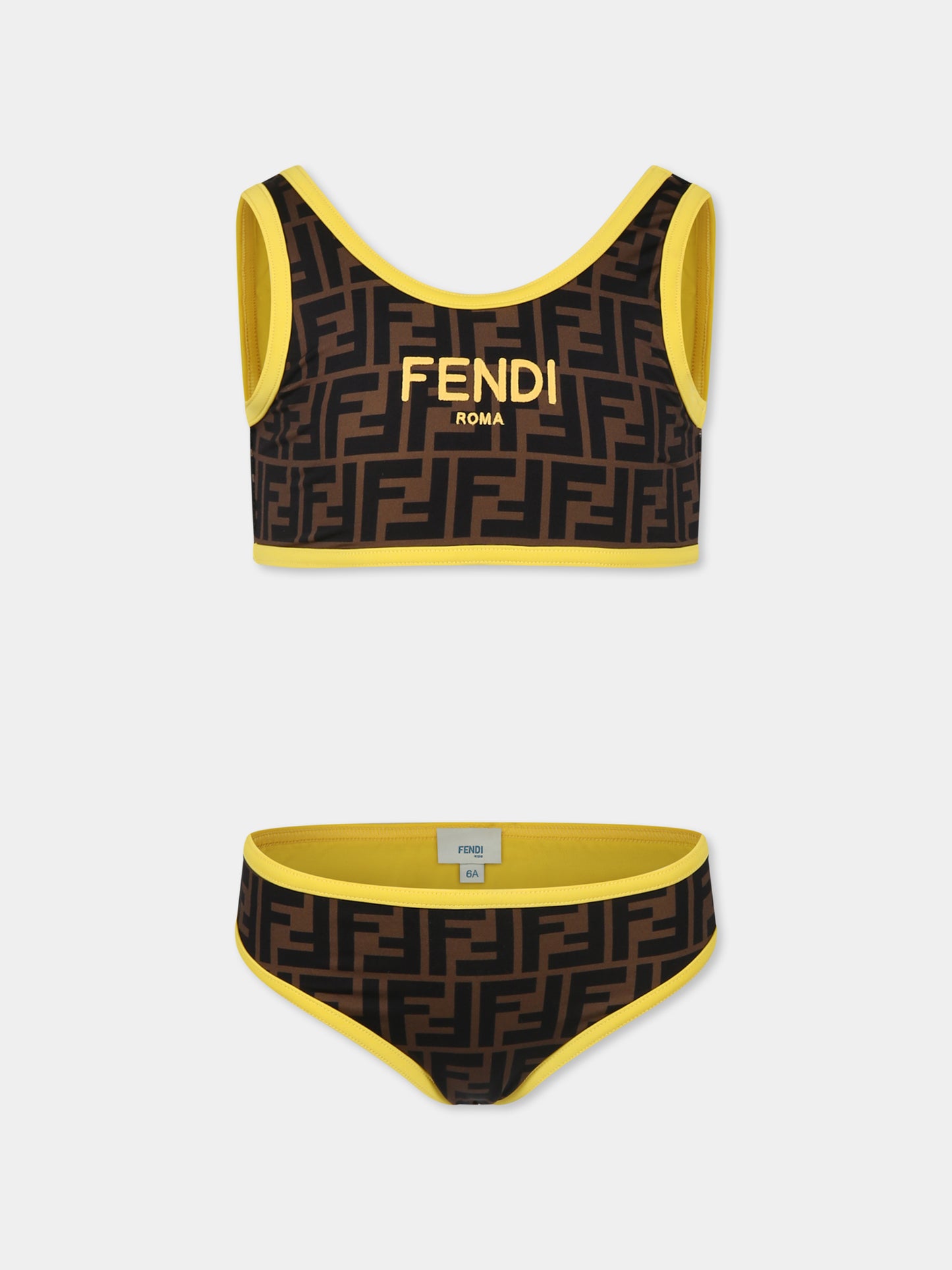 Bikini marron pour fille avec FF