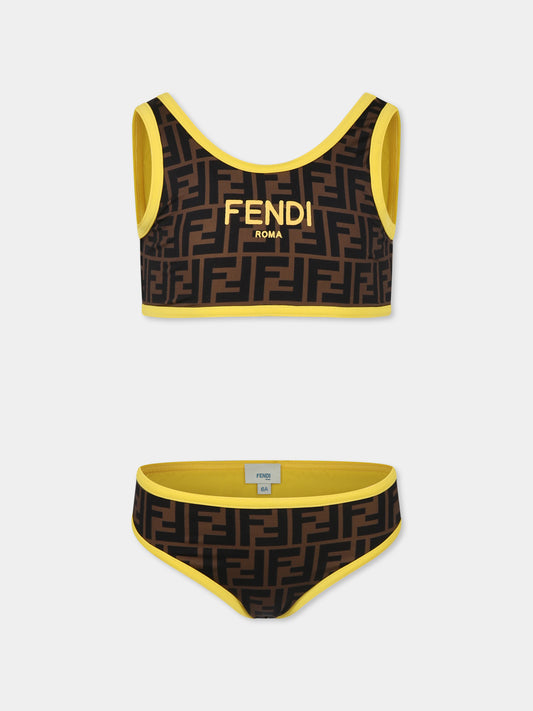 Bikini marron pour fille avec FF
