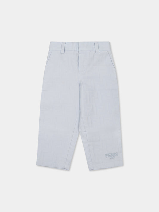 Pantalon bleu clair pour bébé garçon avec FF