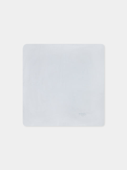 Couverture bleu clair pour bébé garçon avec FF