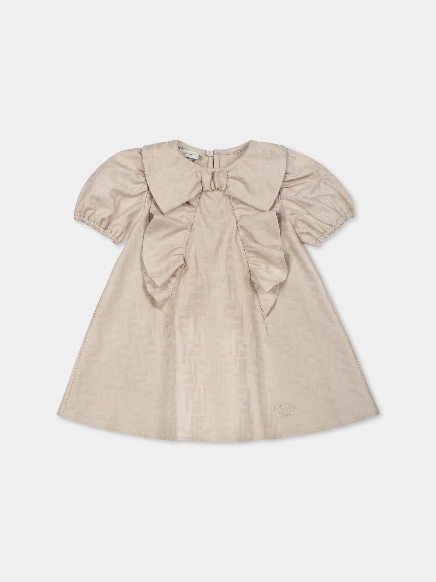 Robe beige pour bébé fille avec FF
