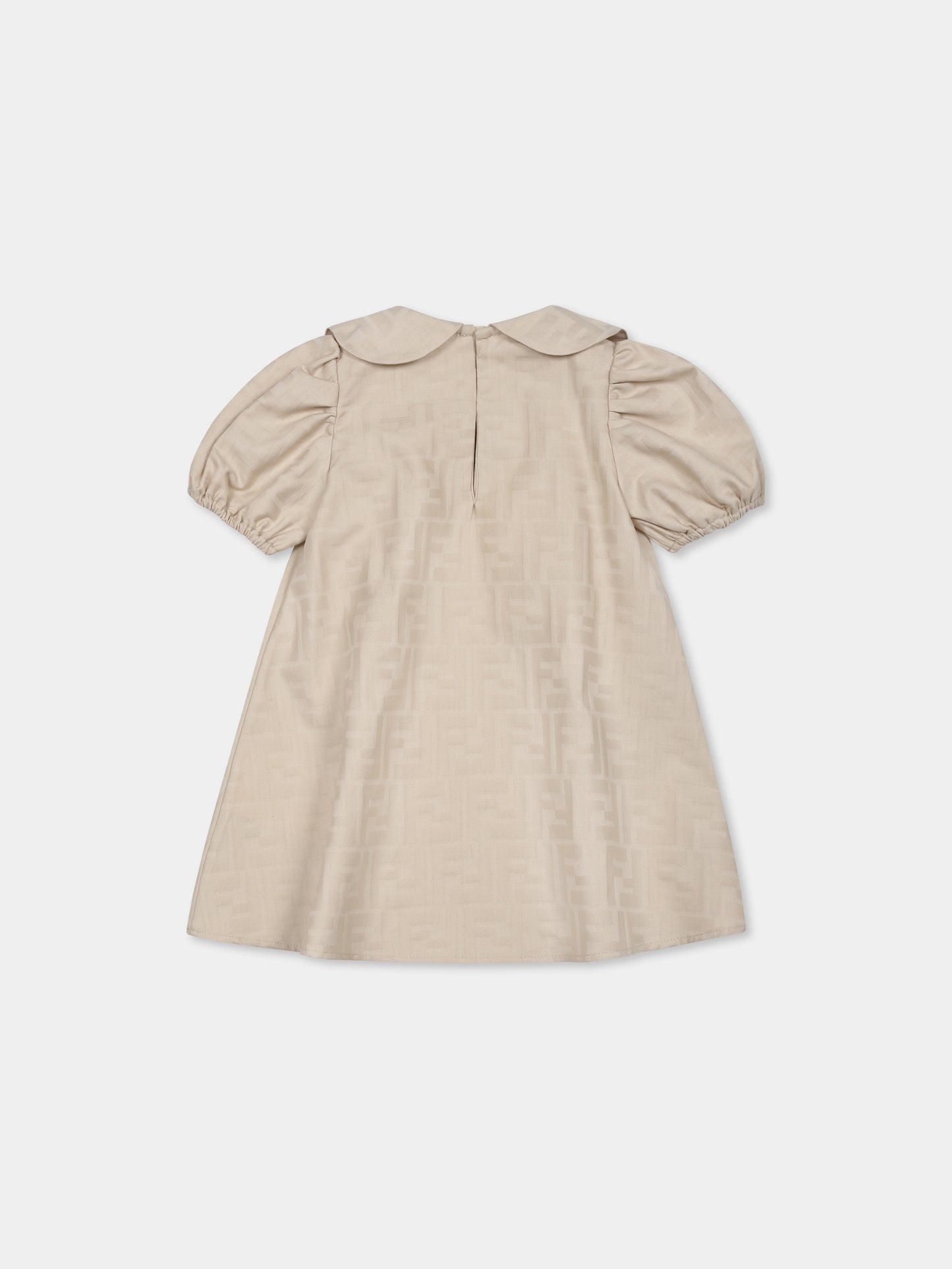 Robe beige pour bébé fille avec FF
