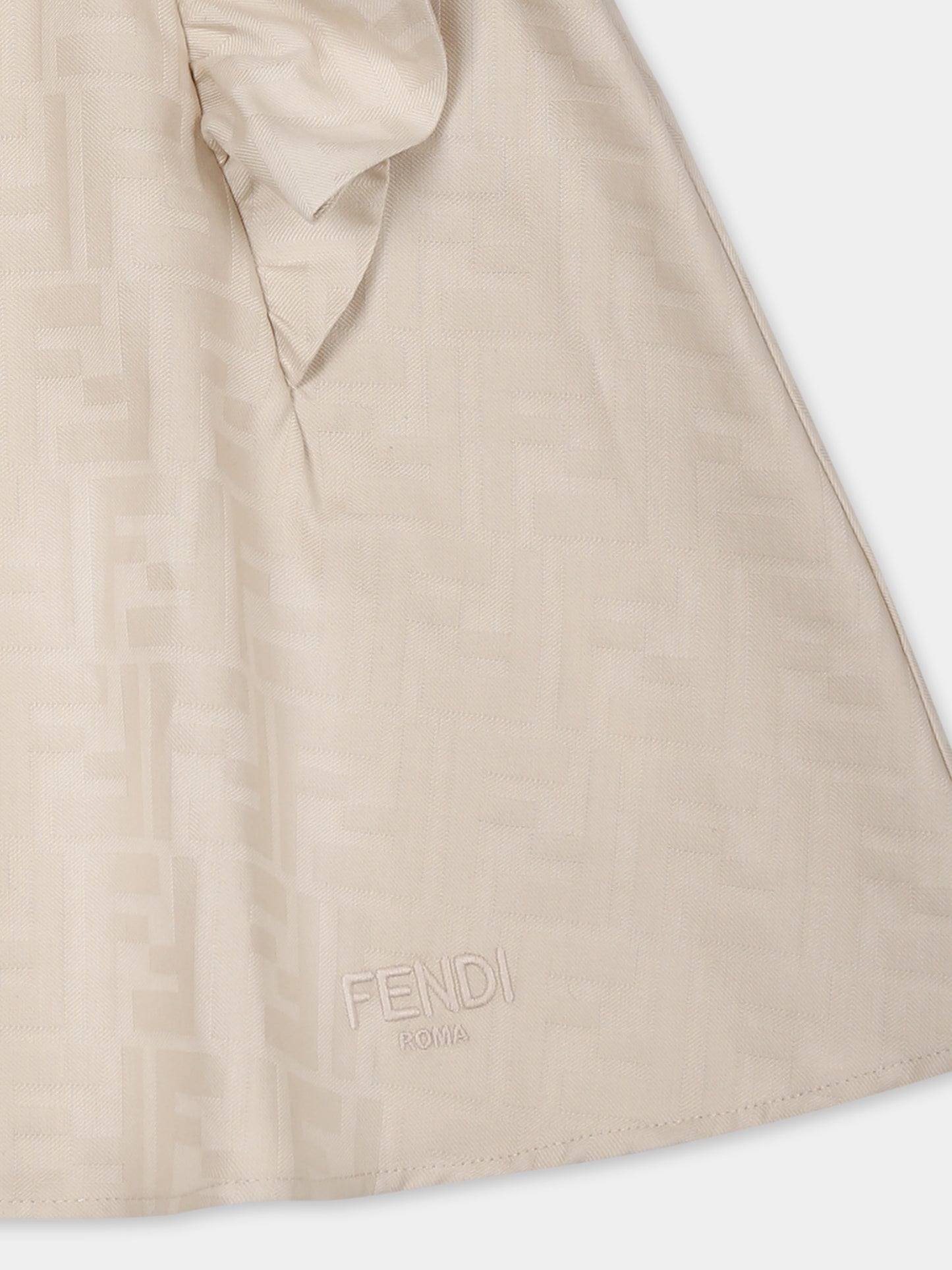 Robe beige pour bébé fille avec FF