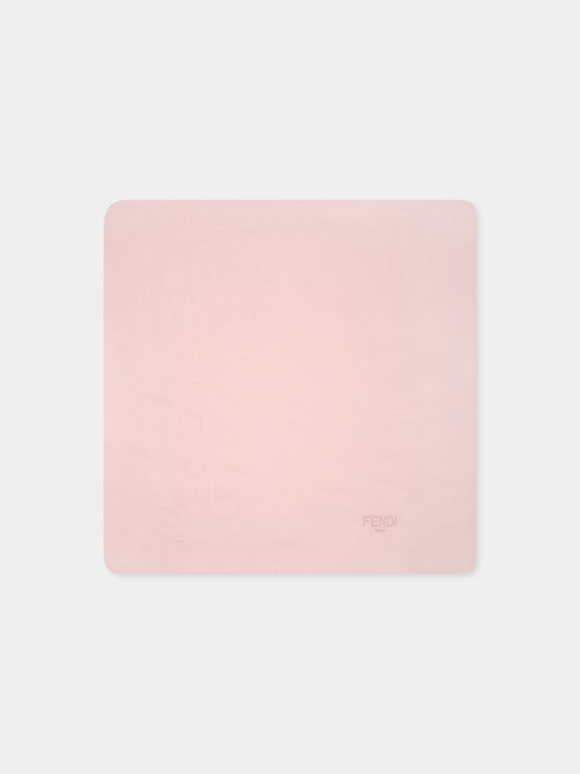 Couverture rose pour bébé fille avec FF