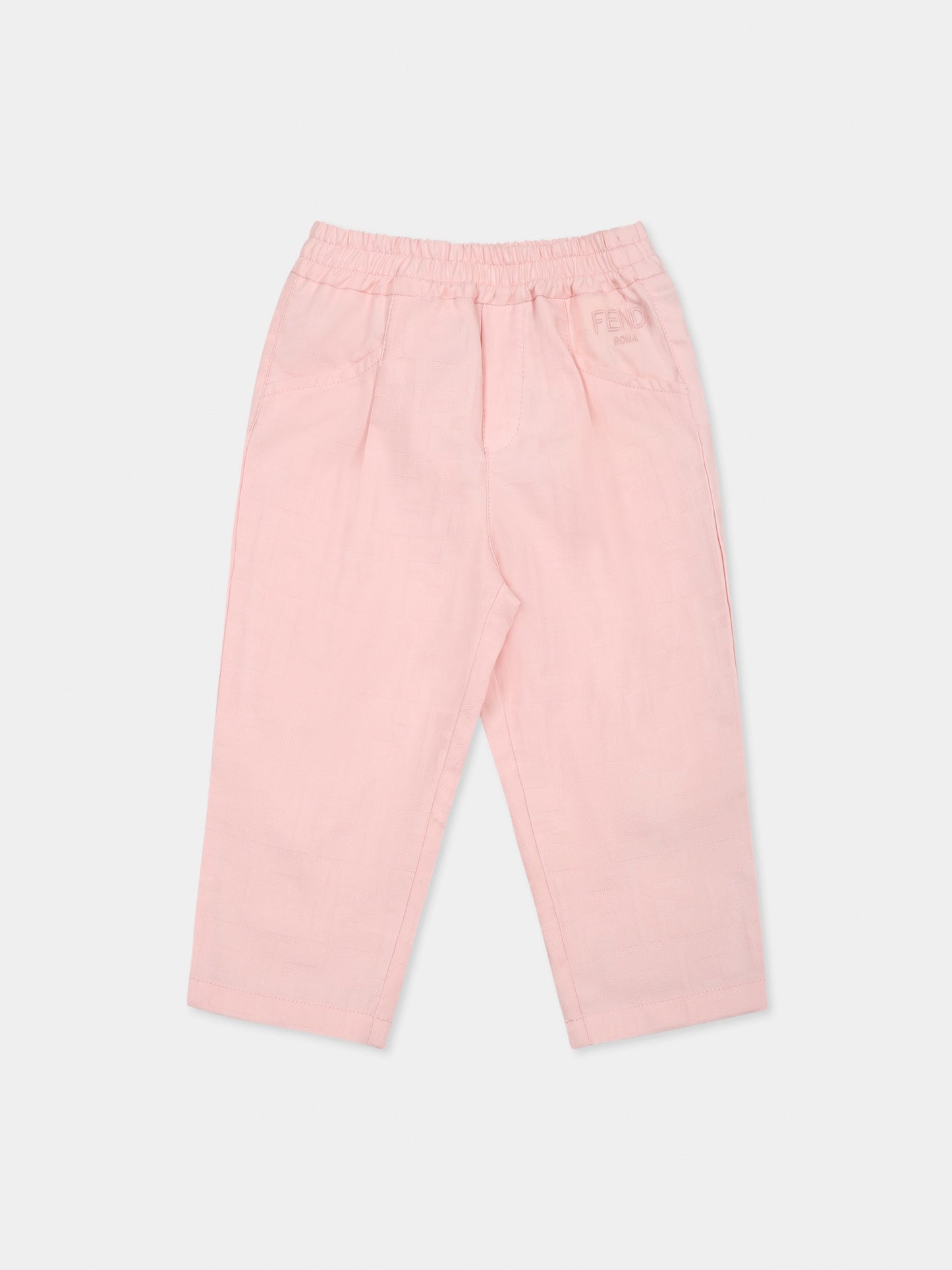 Pantalon rose pour bébé fille avec FF