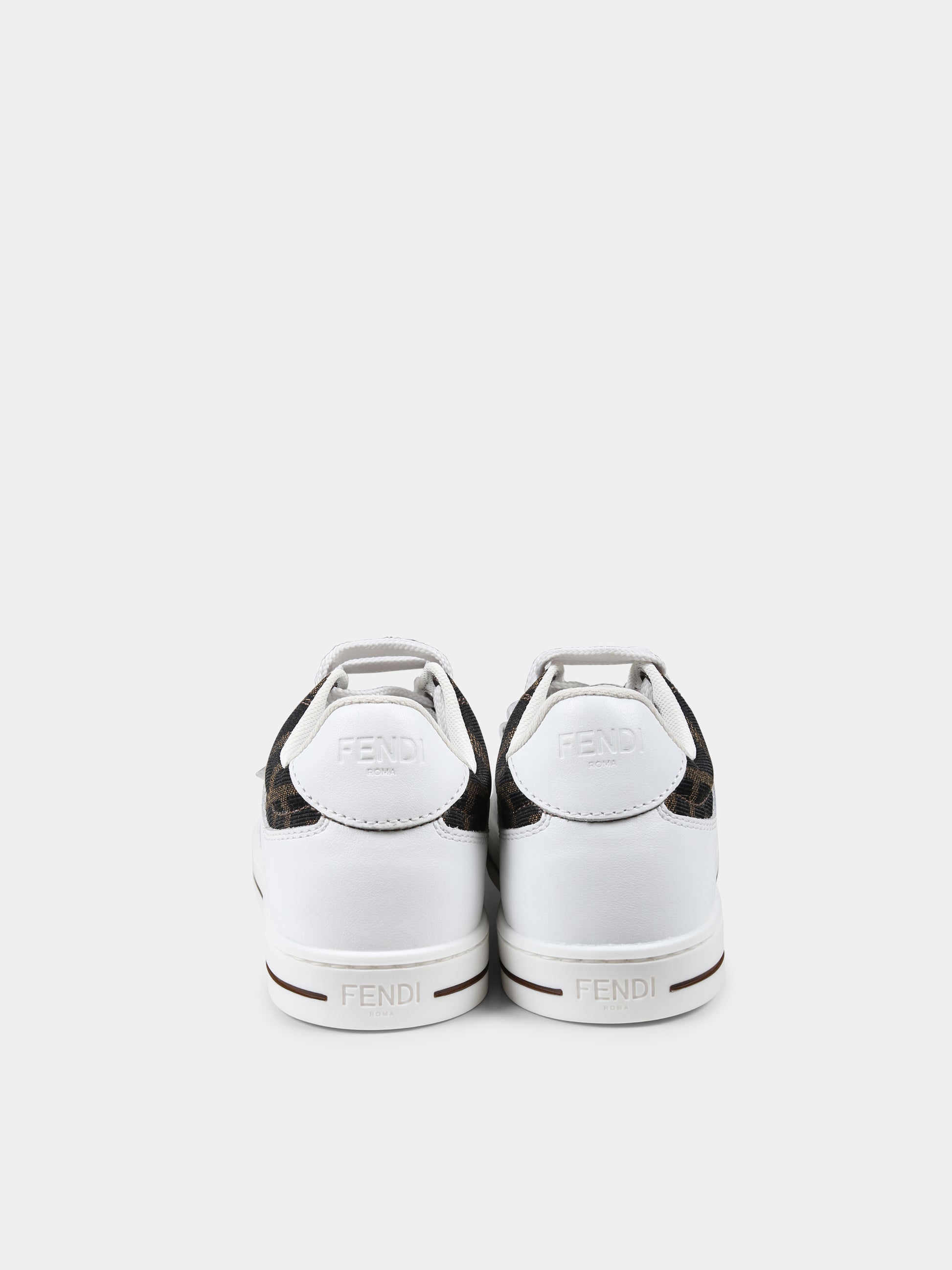 Sneakers bianche per bambini con iconica FF,Fendi Kids,JMR476 AHGY F0C1A