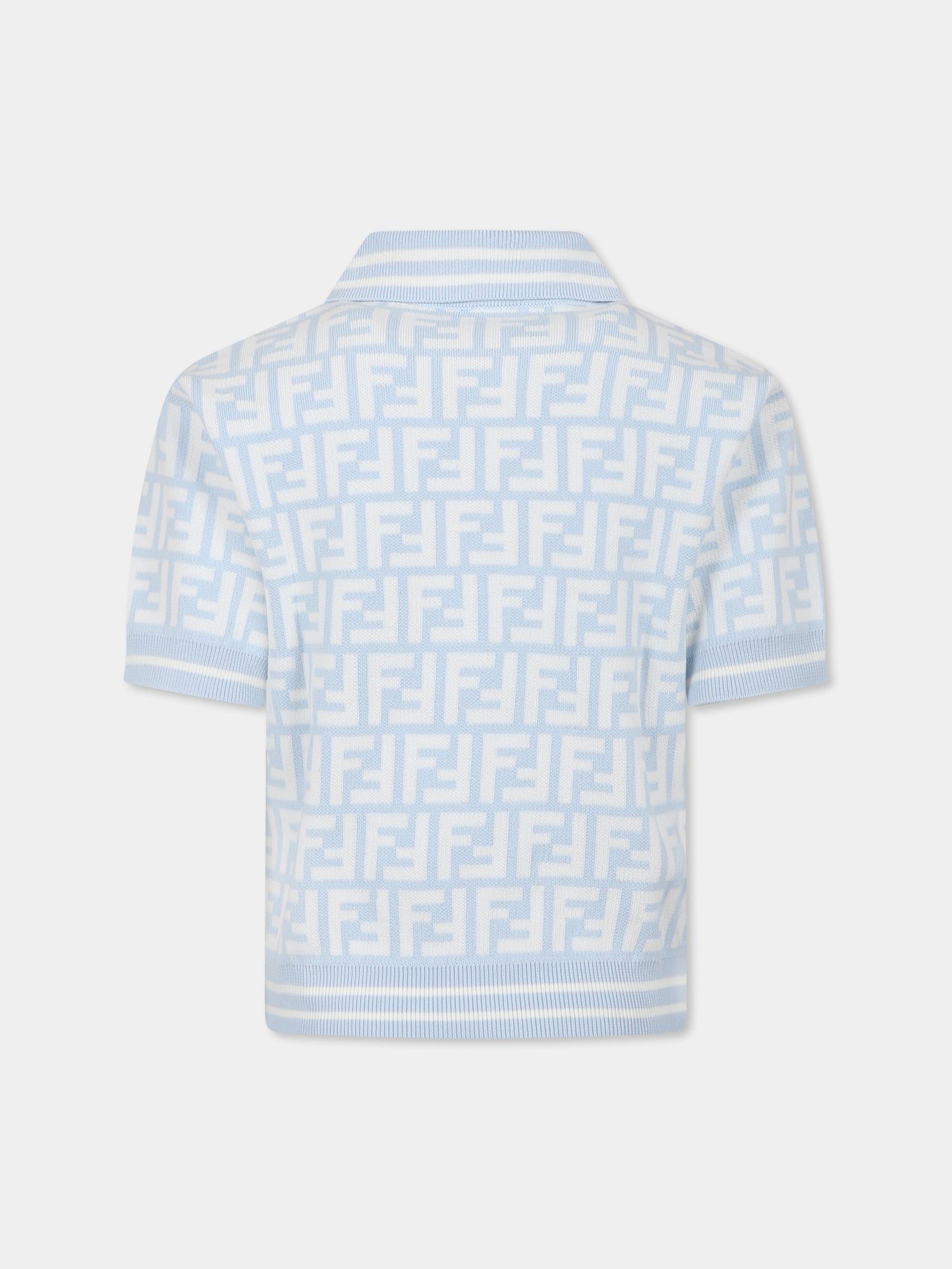 Polo bleu clair pour garçon avec FF