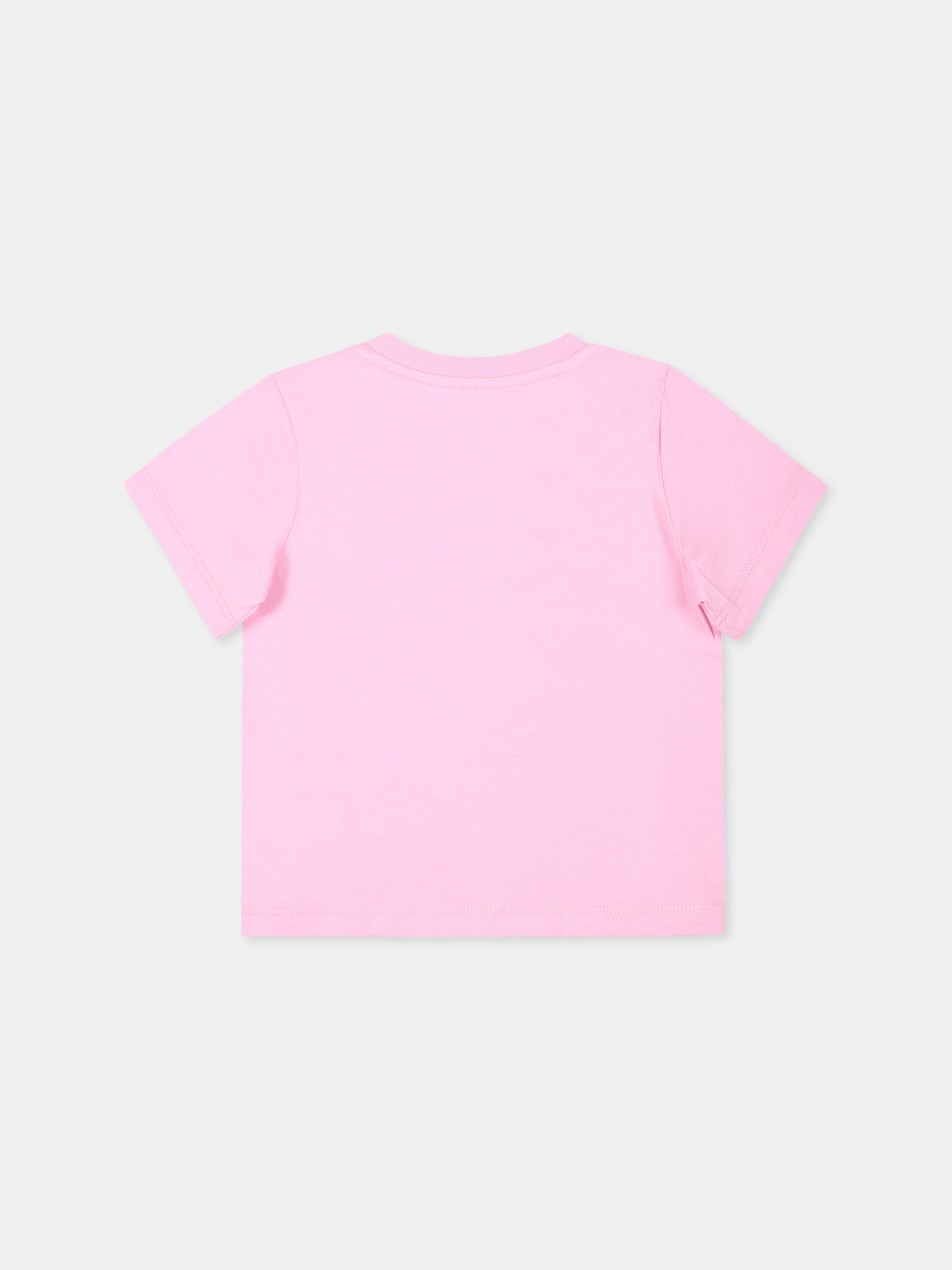 T-shirt rosa per neonata con sole,Stella Mccartney Kids,TU8121 Z0434 50G