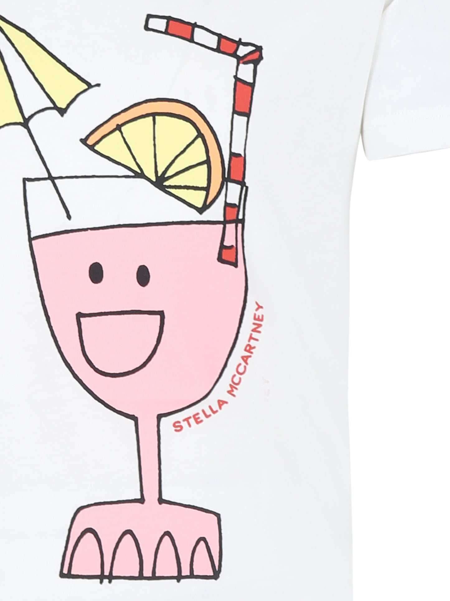 T-shirt avorio per bambina con stampa cocktail,Stella Mccartney Kids,TU8C51 Z0434 101