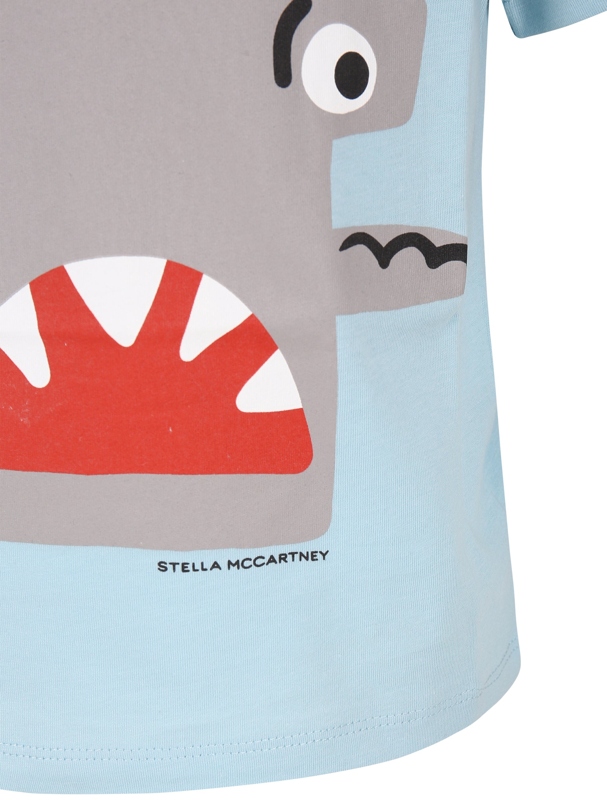 T-shirt celeste per bambino con stampa squalo,Stella Mccartney Kids,TU8S61 Z0434 682