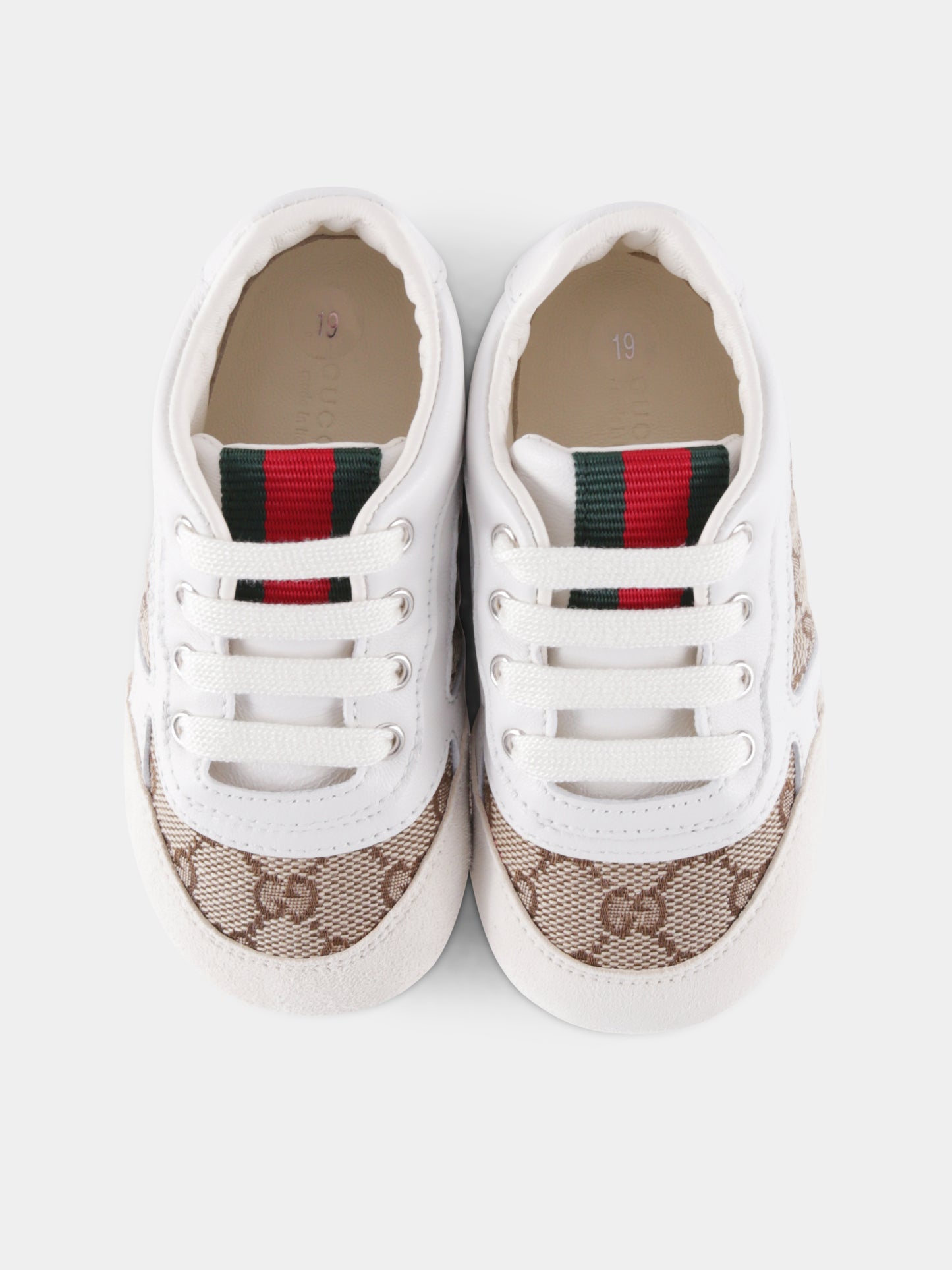 Baskets blanches Re-Web pour enfants avec logo