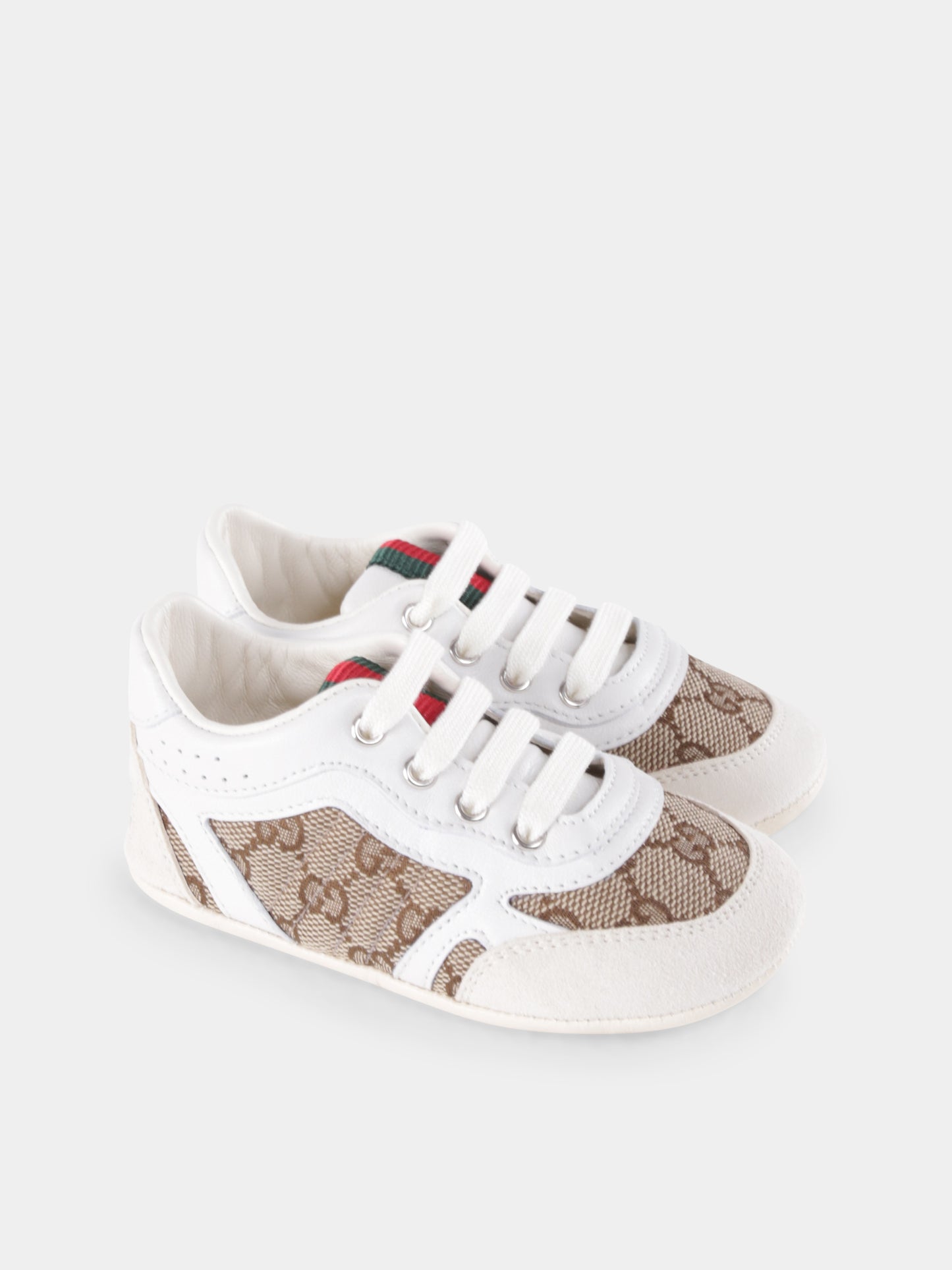 Baskets blanches Re-Web pour enfants avec logo