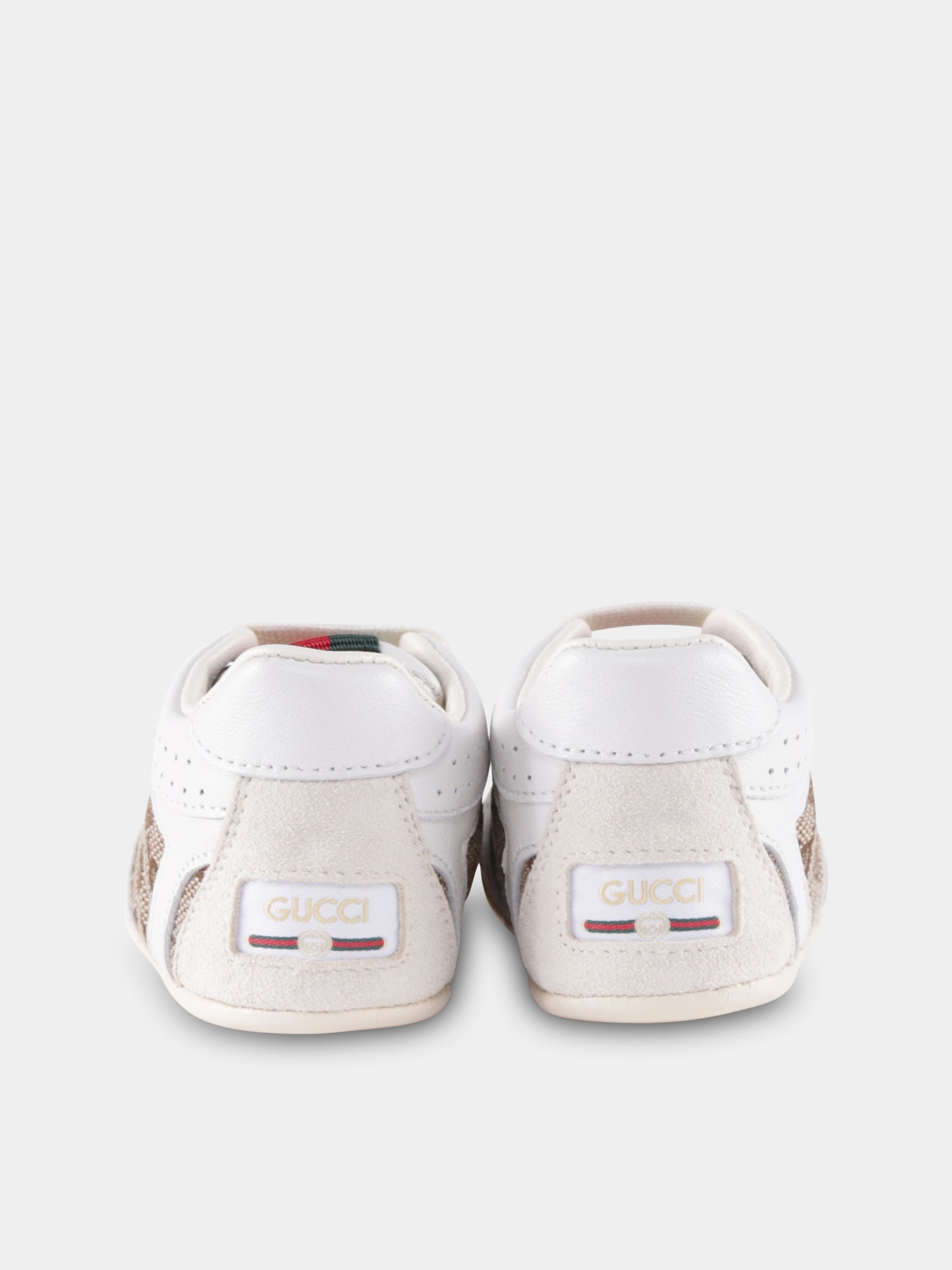 Baskets blanches Re-Web pour enfants avec logo