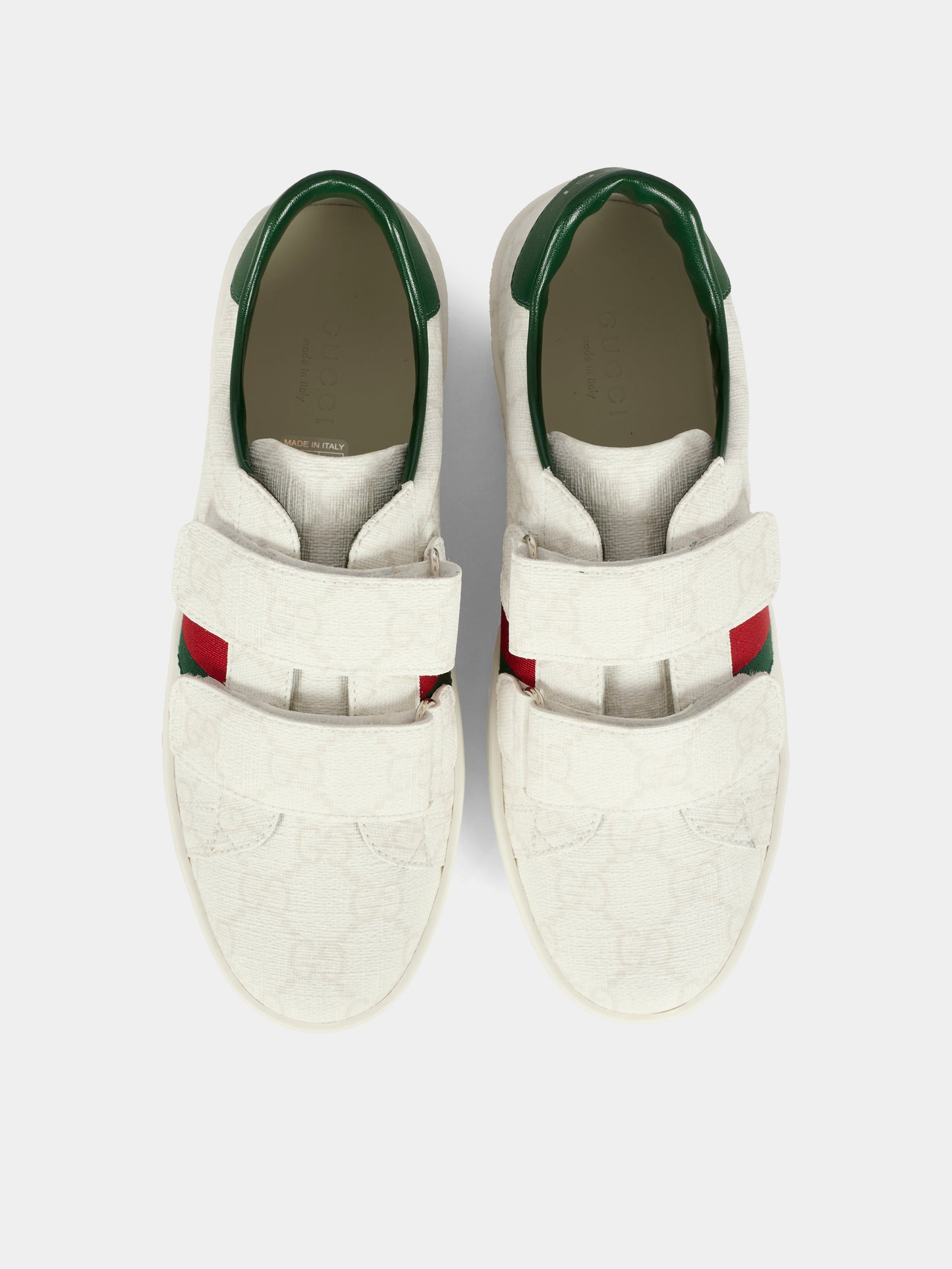 Sneakers Ace bianche per bambini con dettaglio Web,Gucci Kids,463091 FAEG6 9048