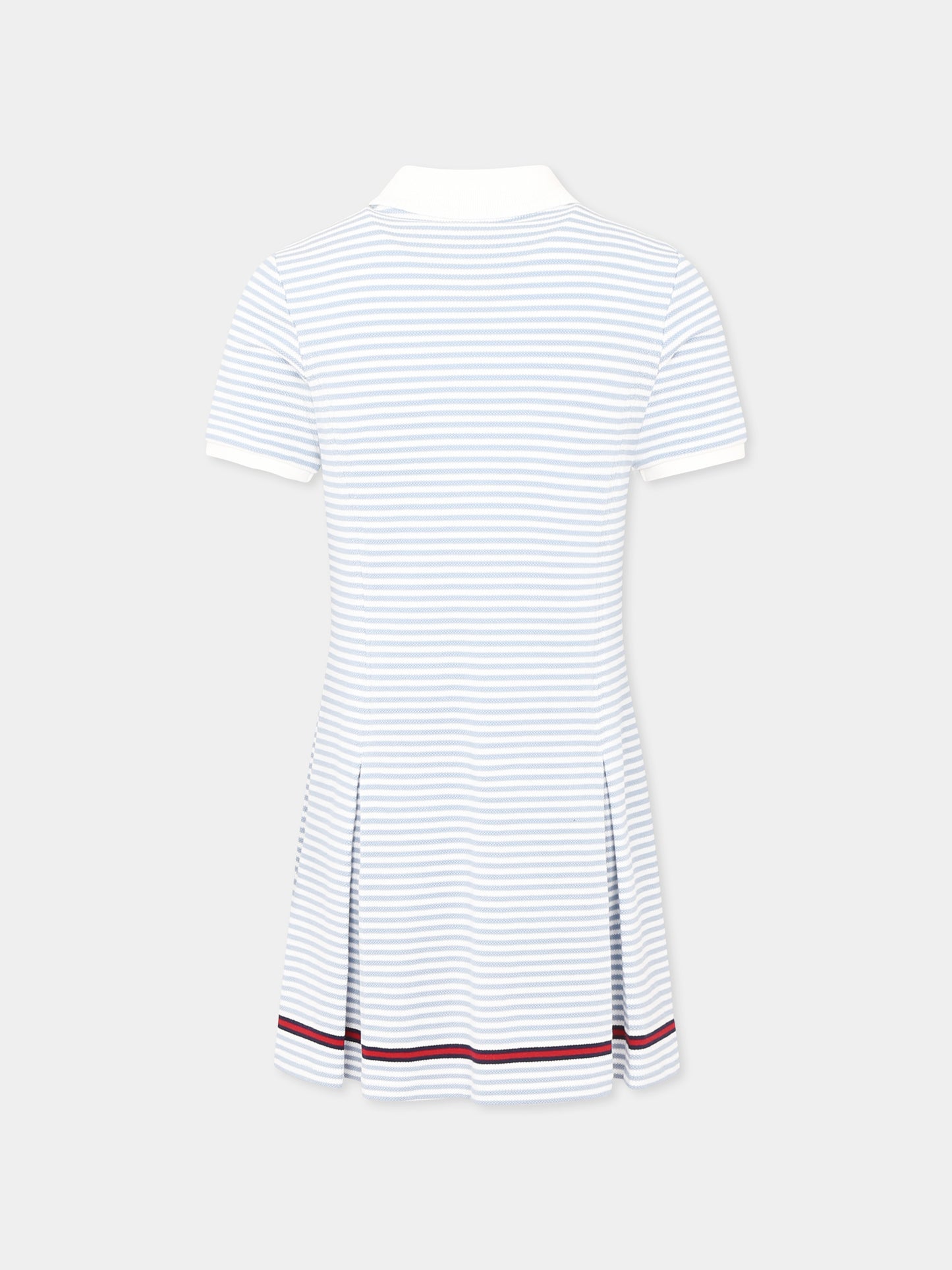 Vestito celeste per bambina con logo,Gucci Kids,808699 XJGXY 9716