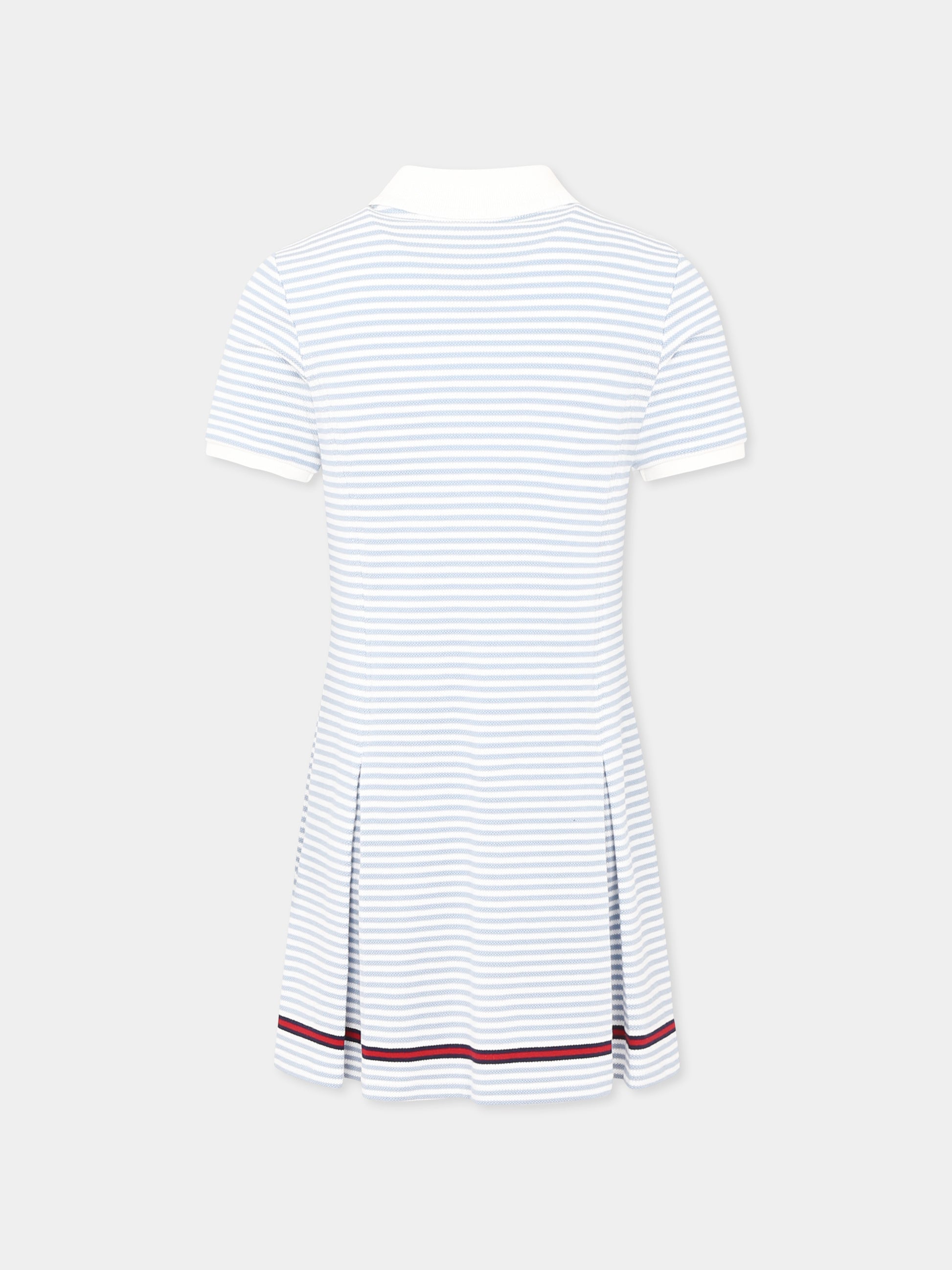 Vestito celeste per bambina con logo,Gucci Kids,808699 XJGXY 9716