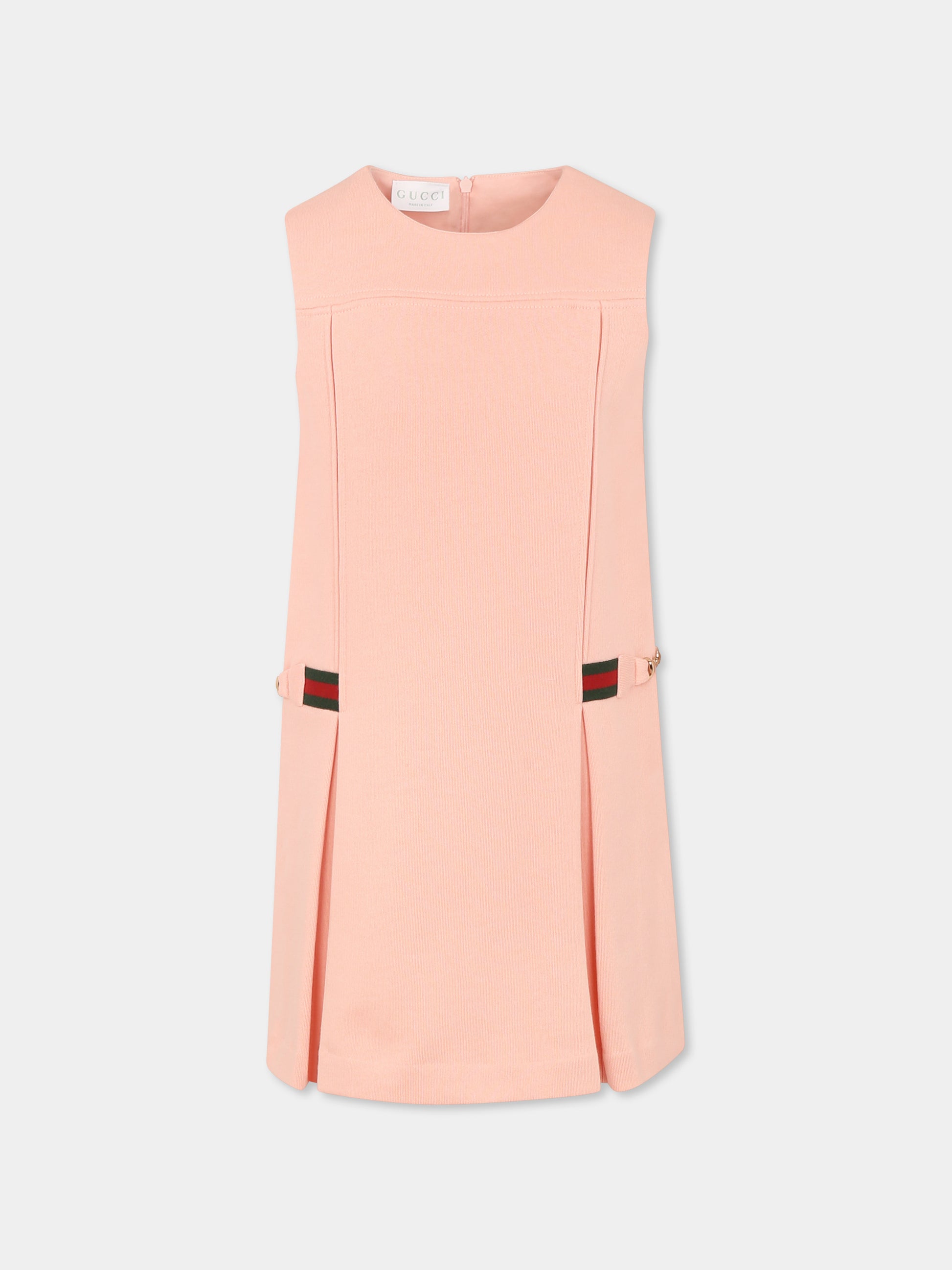 Vestito rosa per bambina con morsetti,Gucci Kids,808714 XJGPC 5658