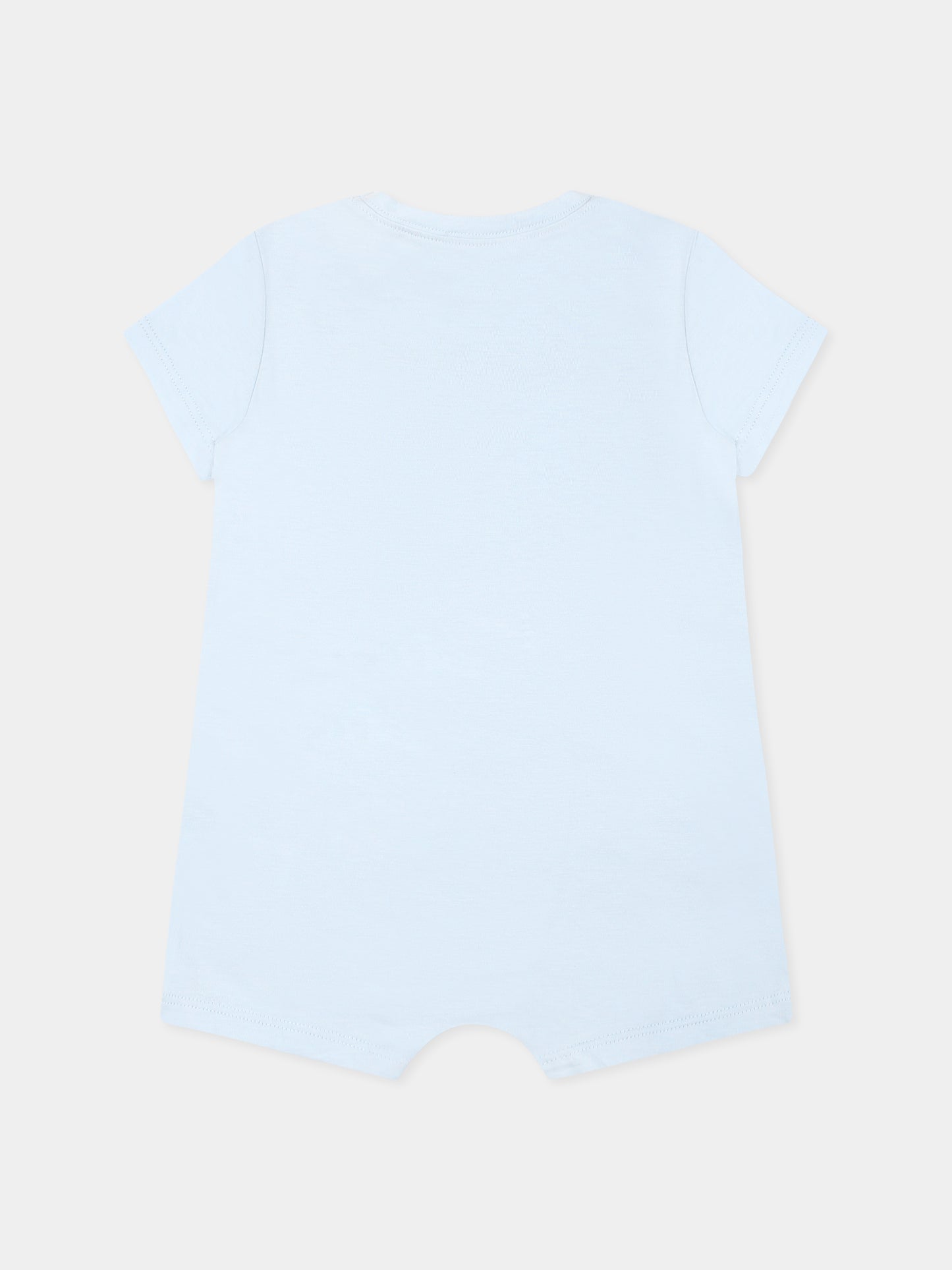 Ensemble barboteuse bleu clair pour bébé garçon avec logo