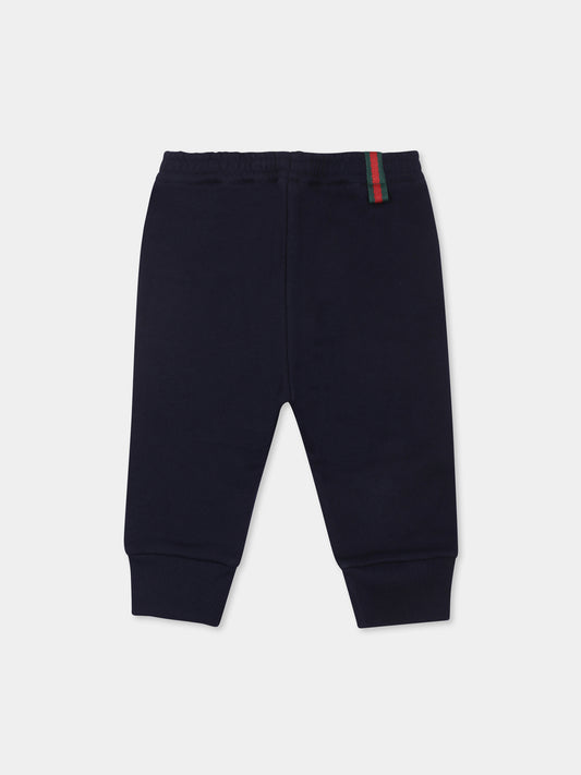 Pantalon bleu pour bébé enfants avec logo