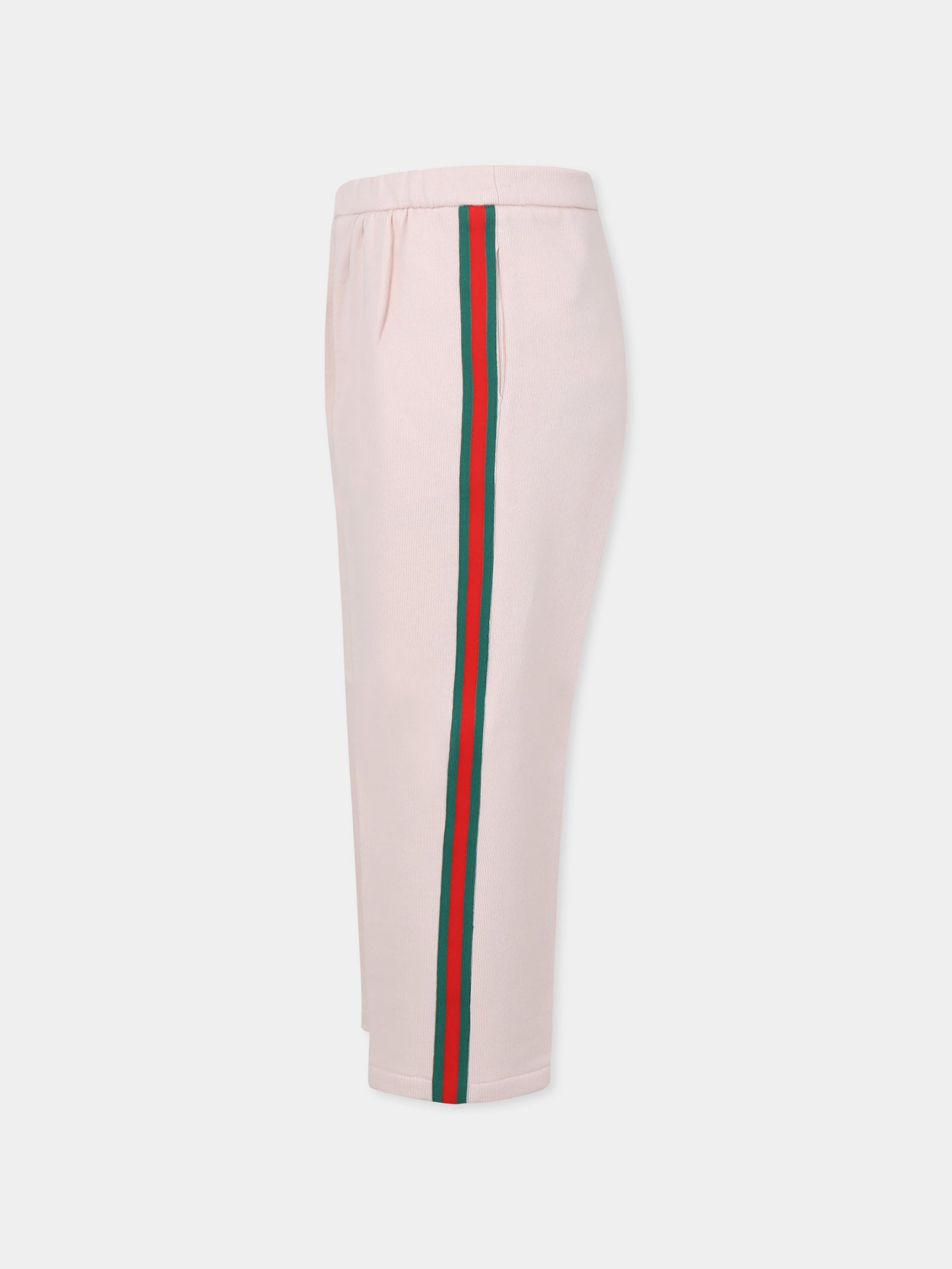 Pantaloni rosa per bambina con dettaglio Web,Gucci Kids,808722 XJG0N 6341