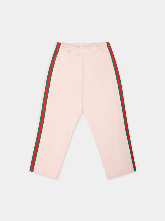 Pantalon rose pour bébé fille avec logo