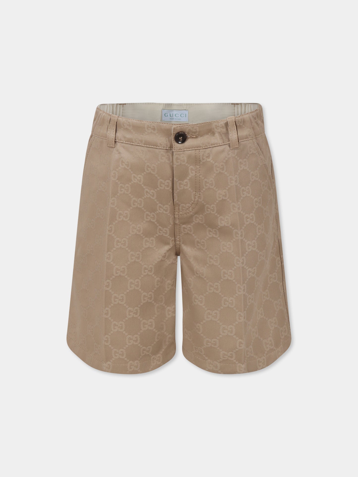Short marron pour garçon avec détail Web