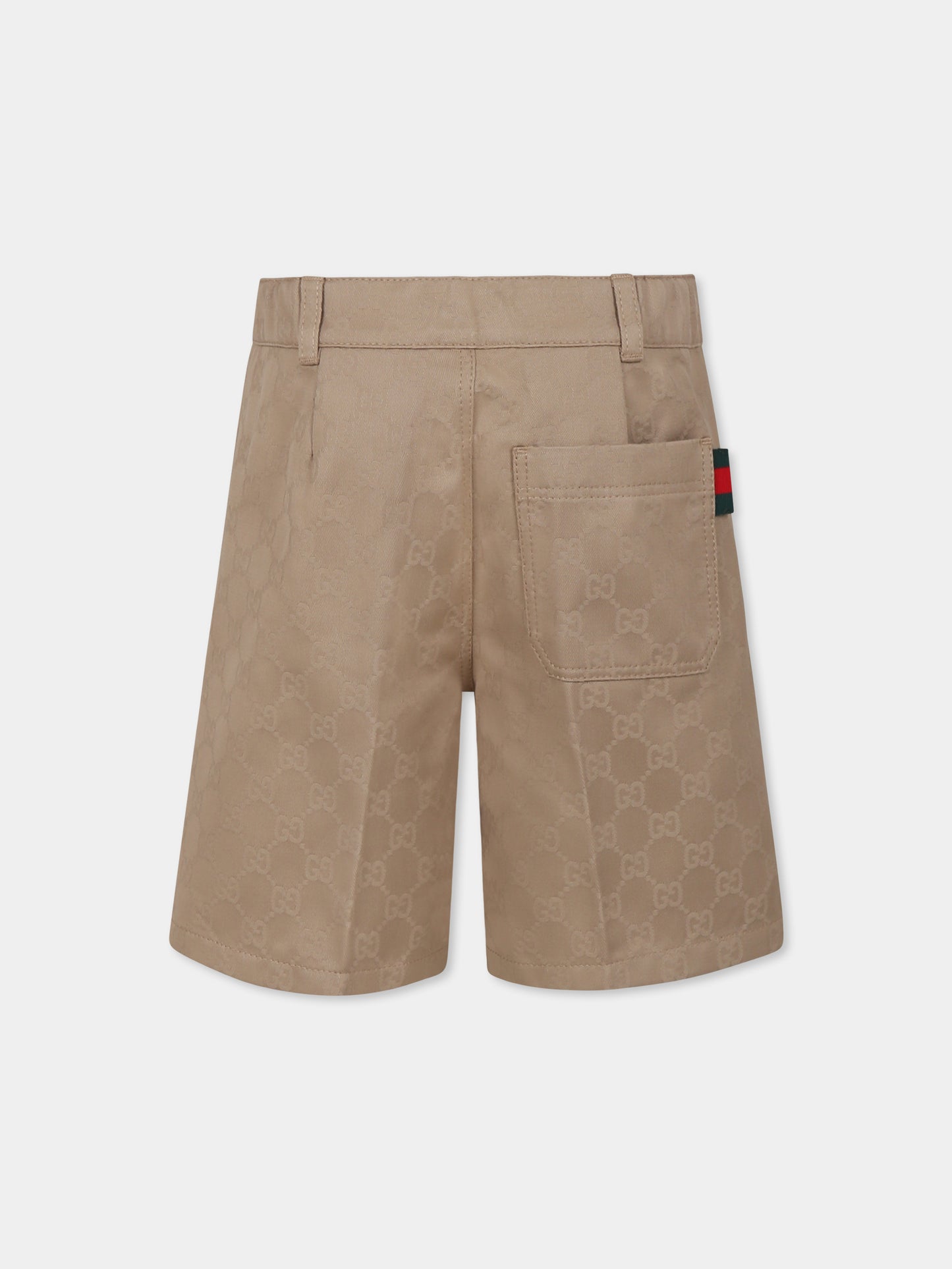 Short marron pour garçon avec détail Web