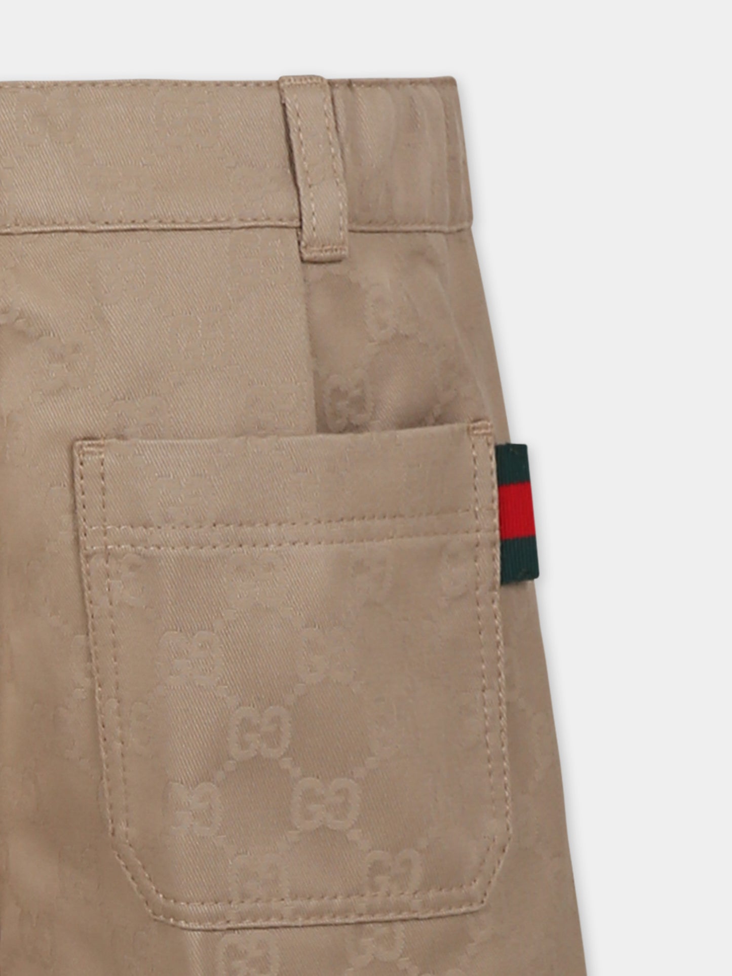 Short marron pour garçon avec détail Web