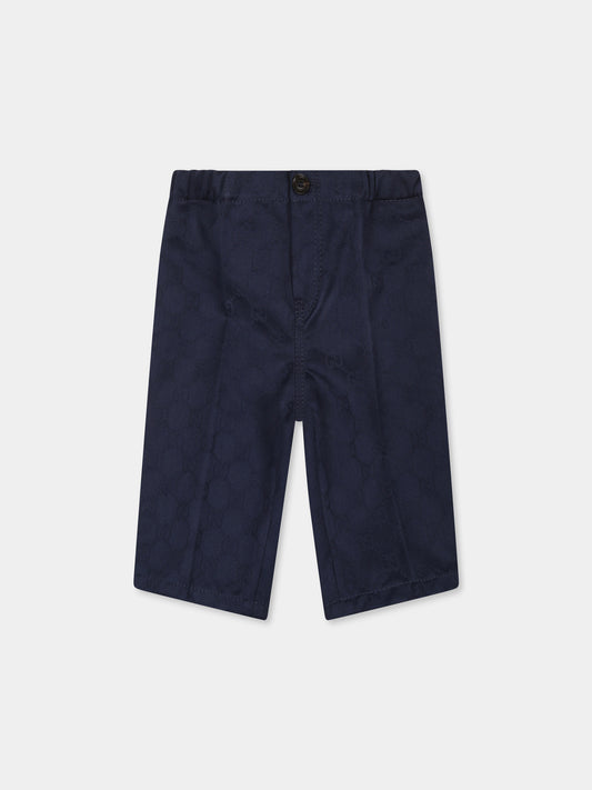 Pantalon bleu pour bébé garçon avec détail Web