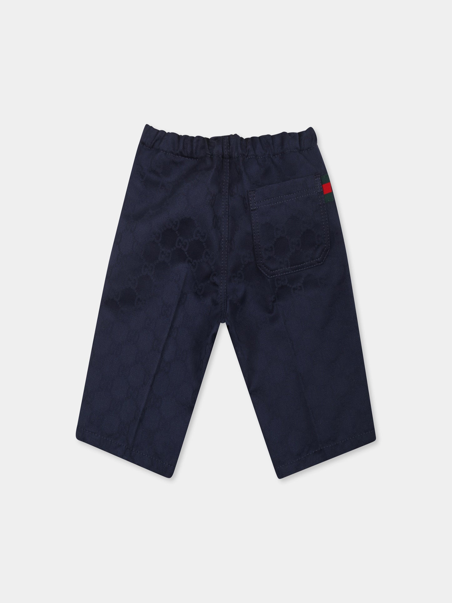 Pantalon bleu pour bébé garçon avec détail Web