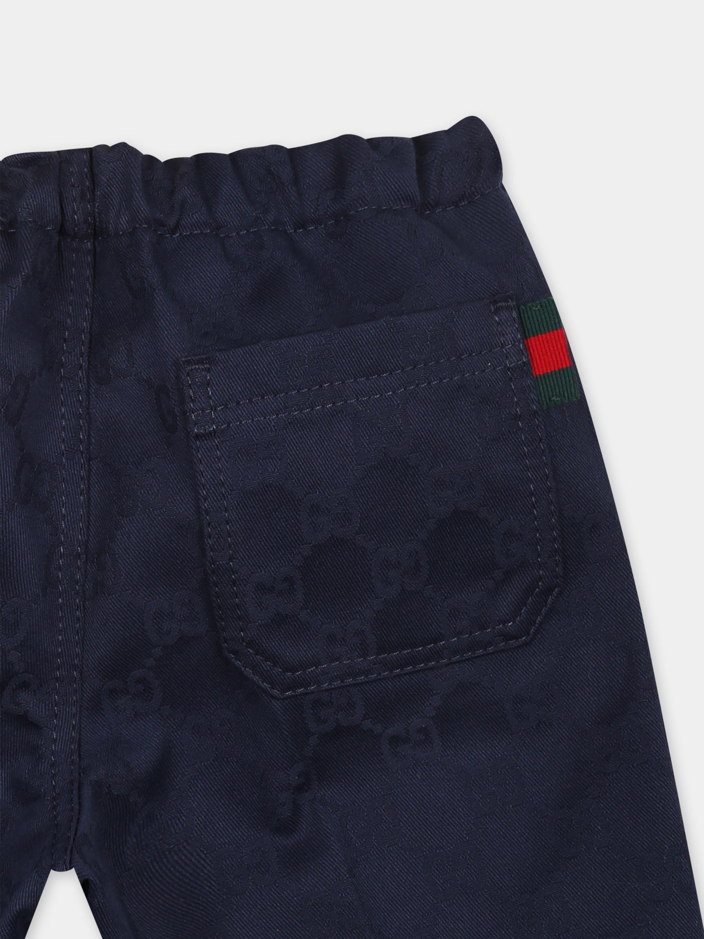 Pantalon bleu pour bébé garçon avec détail Web
