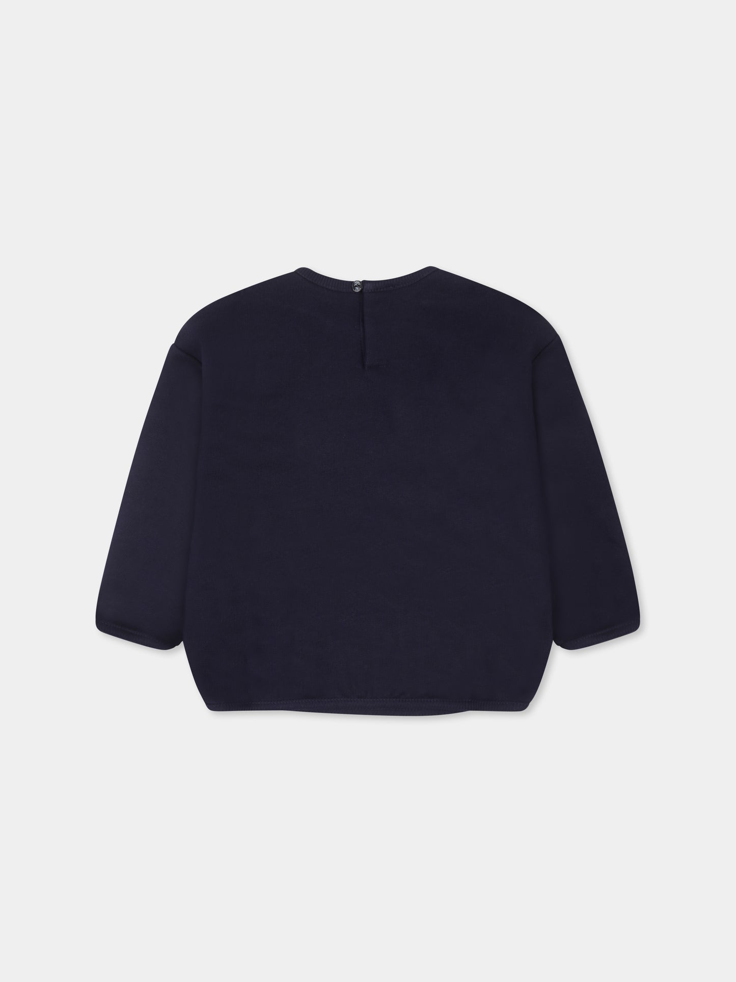 Felpa blu per neonati con morsetto,Gucci Kids,767900 XJGPC 4780