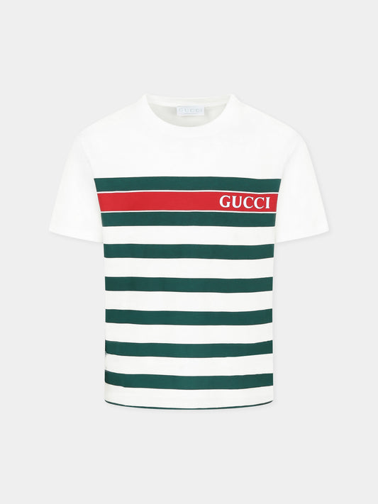 T-shirt ivoire pour garçon avec logo